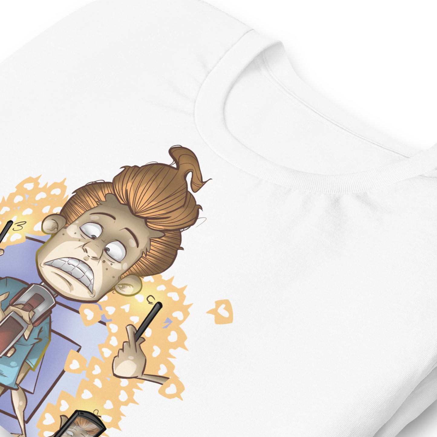 White-Social Suicide Tee from B.Different Clothing, detail, graffiti-inspired streetwear t-shirt