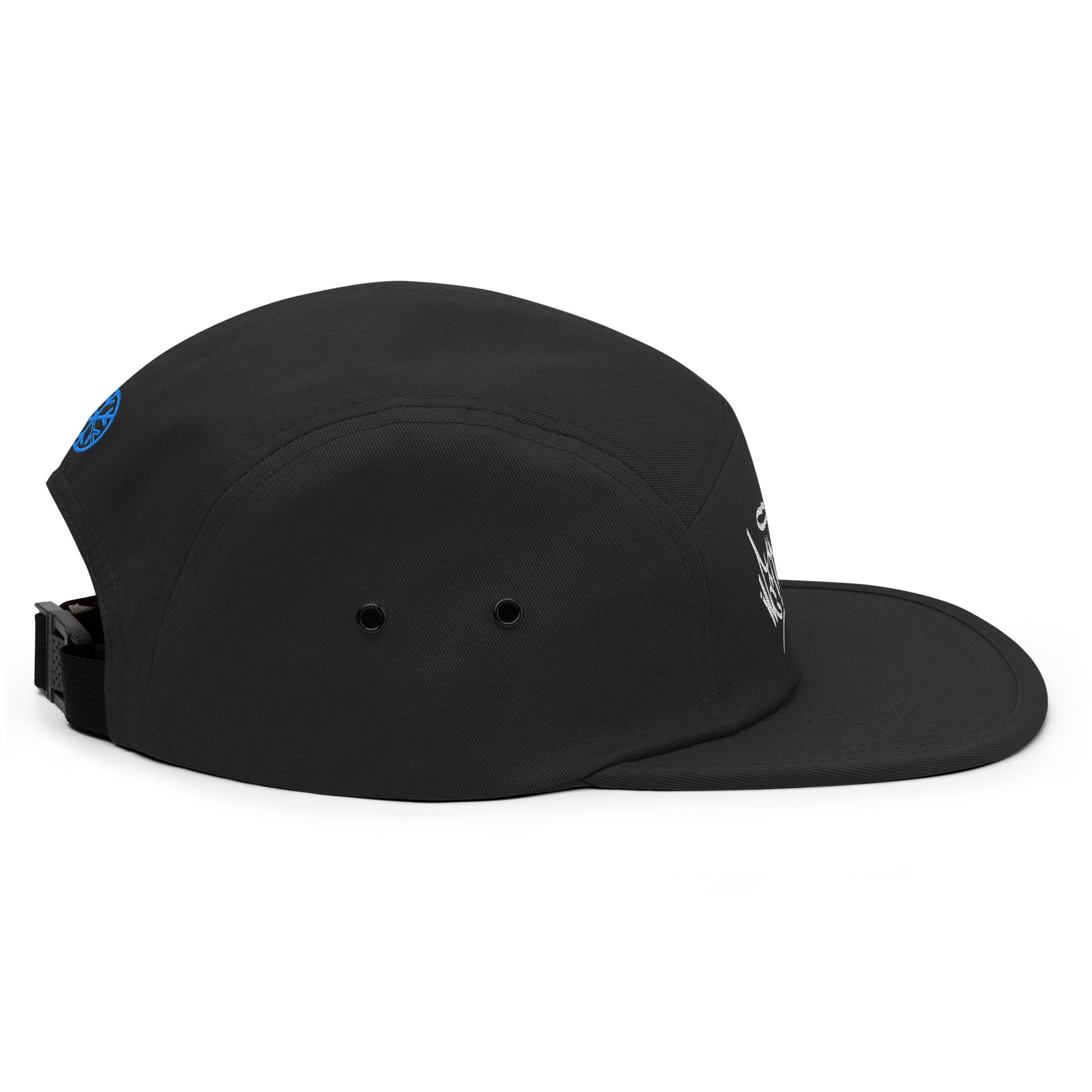 Black-Weirdo Graffiti Tag 5-panel Snapback Hat from B.Different Clothing, right view, graffiti-inspired streetwear
