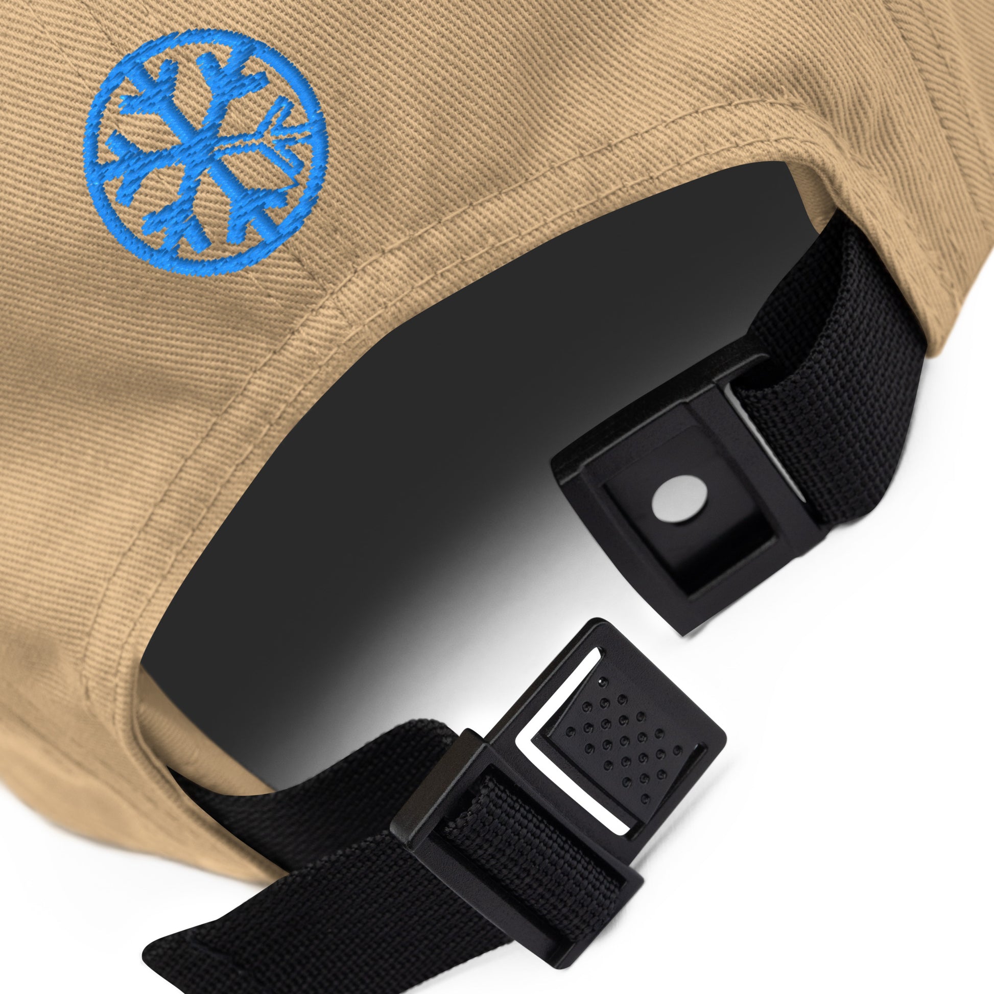 Khaki-Weirdo Graffiti Tag 5-panel Snapback Hat from B.Different Clothing, detail, graffiti-inspired streetwear
