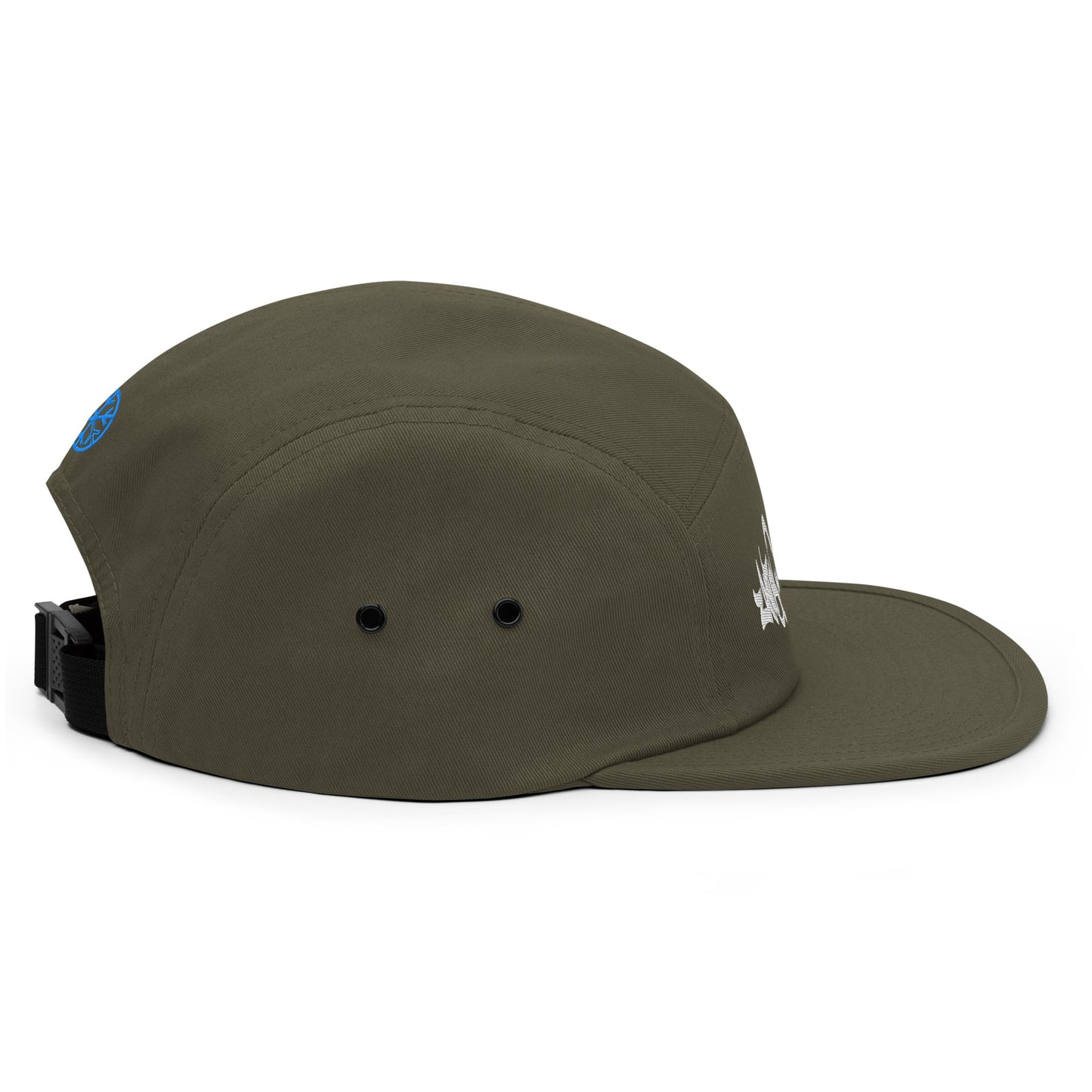 Green-Antisocial Graffiti Tag 5-Panel Snapback Hat from B.Different Clothing, right view, graffiti-inspired streetwear