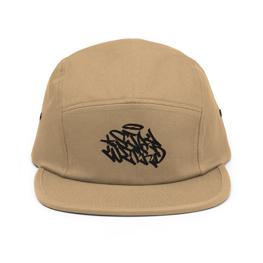 khaki-stay-weird-graffiti-tag-5-panel-snapback-hat-back-by-b.different-clothing-graffiti-inspired-independent-streetwear-brand