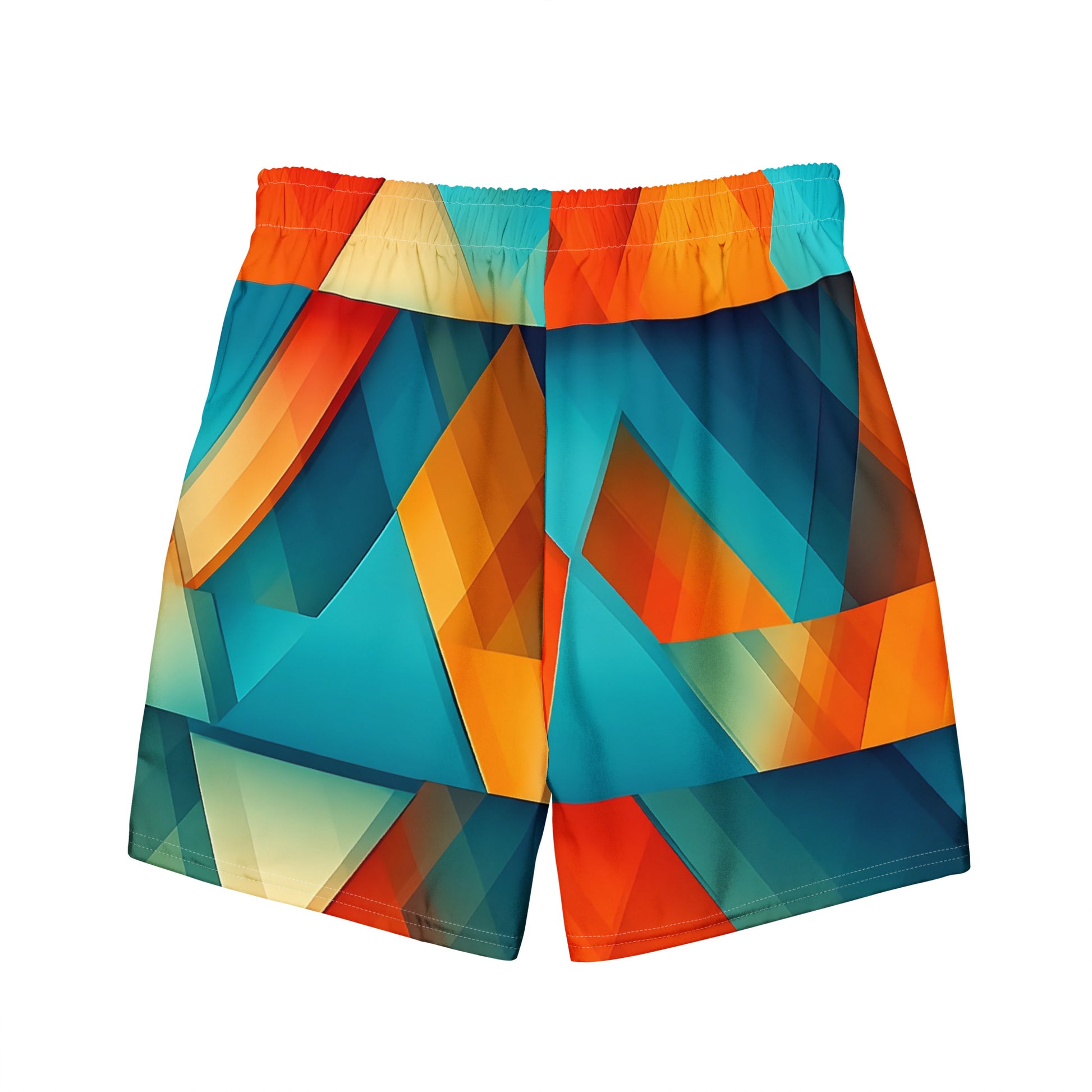 -Prism Swim Shorts from B.Different Clothing, back view, graffiti-inspired streetwear