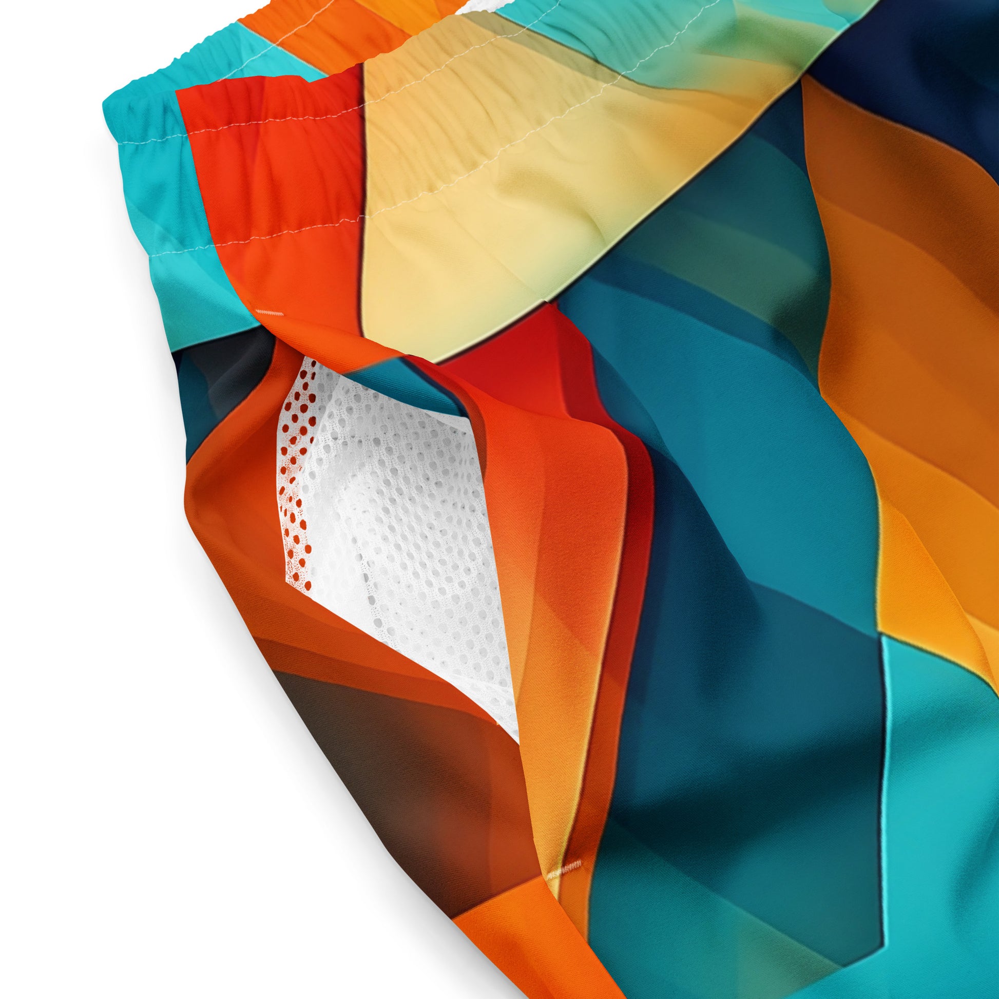 -Prism Swim Shorts from B.Different Clothing, mesh pocket, graffiti-inspired streetwear