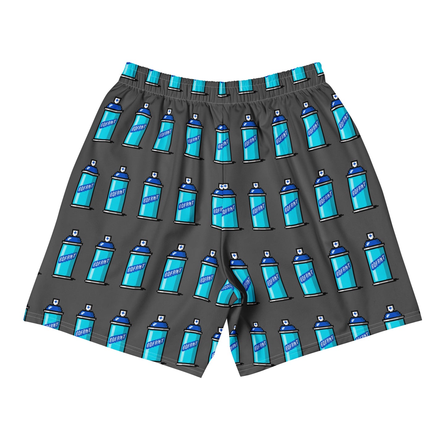 Gray-Pixel Spray Can Graffiti Shorts from B.Different Clothing, back view, graffiti-inspired streetwear