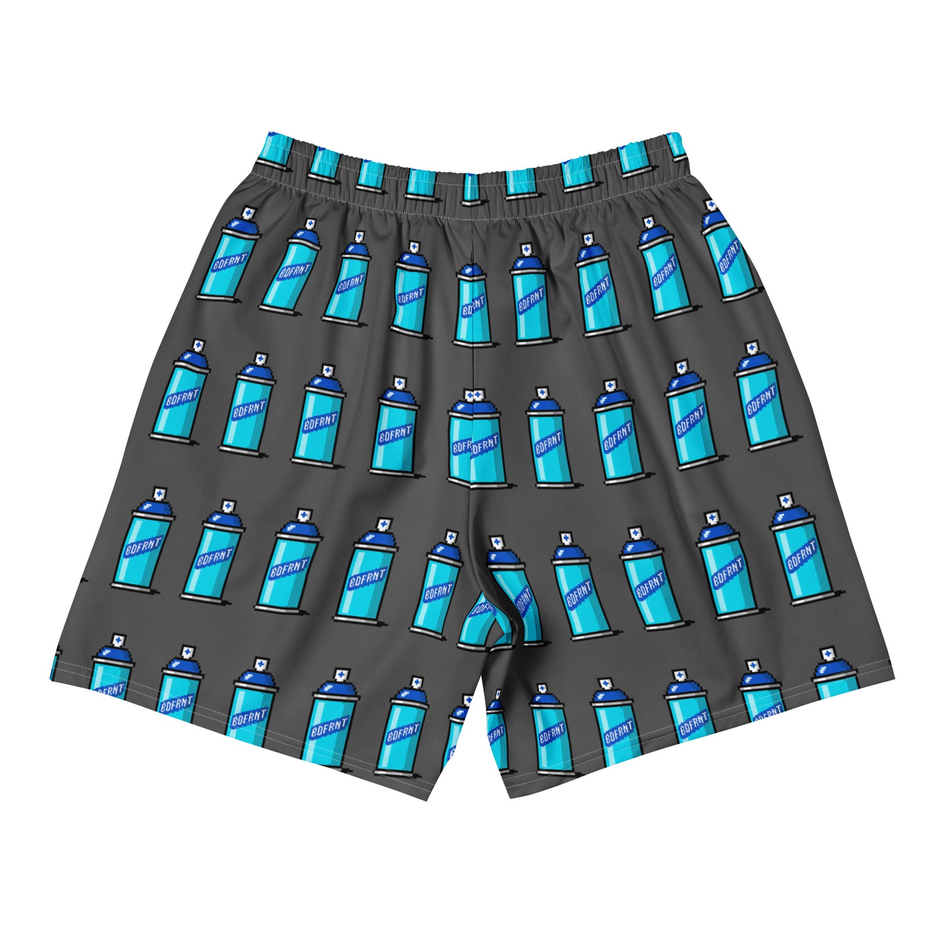 Gray-Pixel Spray Can Graffiti Shorts from B.Different Clothing, back view, graffiti-inspired streetwear