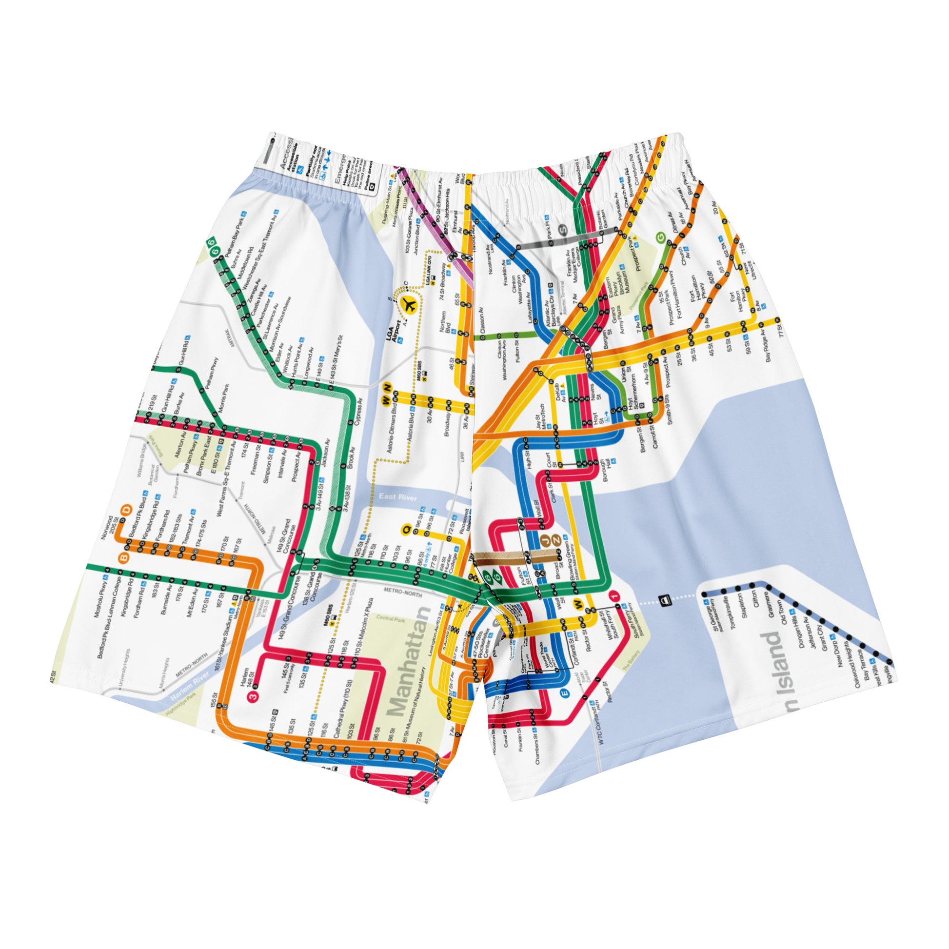 NYC-Subway Map Graffiti Shorts from B.Different Clothing, back view, graffiti-inspired streetwear