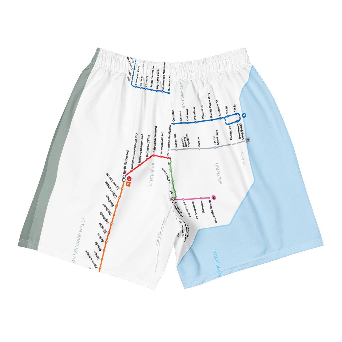 LA-Subway Map Graffiti Shorts from B.Different Clothing, back view, graffiti-inspired streetwear