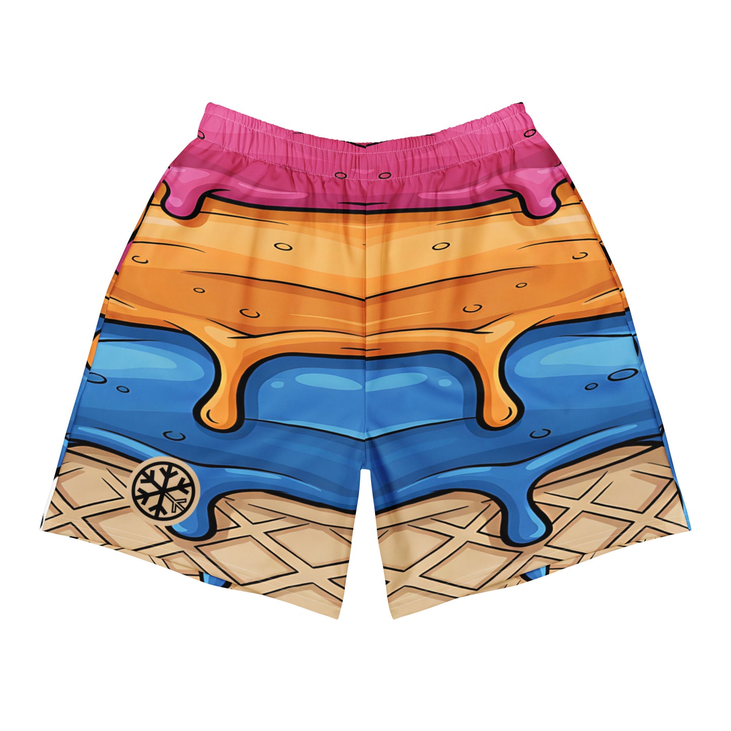 -Ice Cream Gang Shorts from B.Different Clothing, front view, graffiti-inspired streetwear