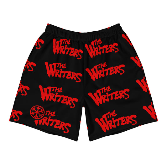 Black-The Writers Graffiti Shorts from B.Different Clothing, front view, graffiti-inspired streetwear