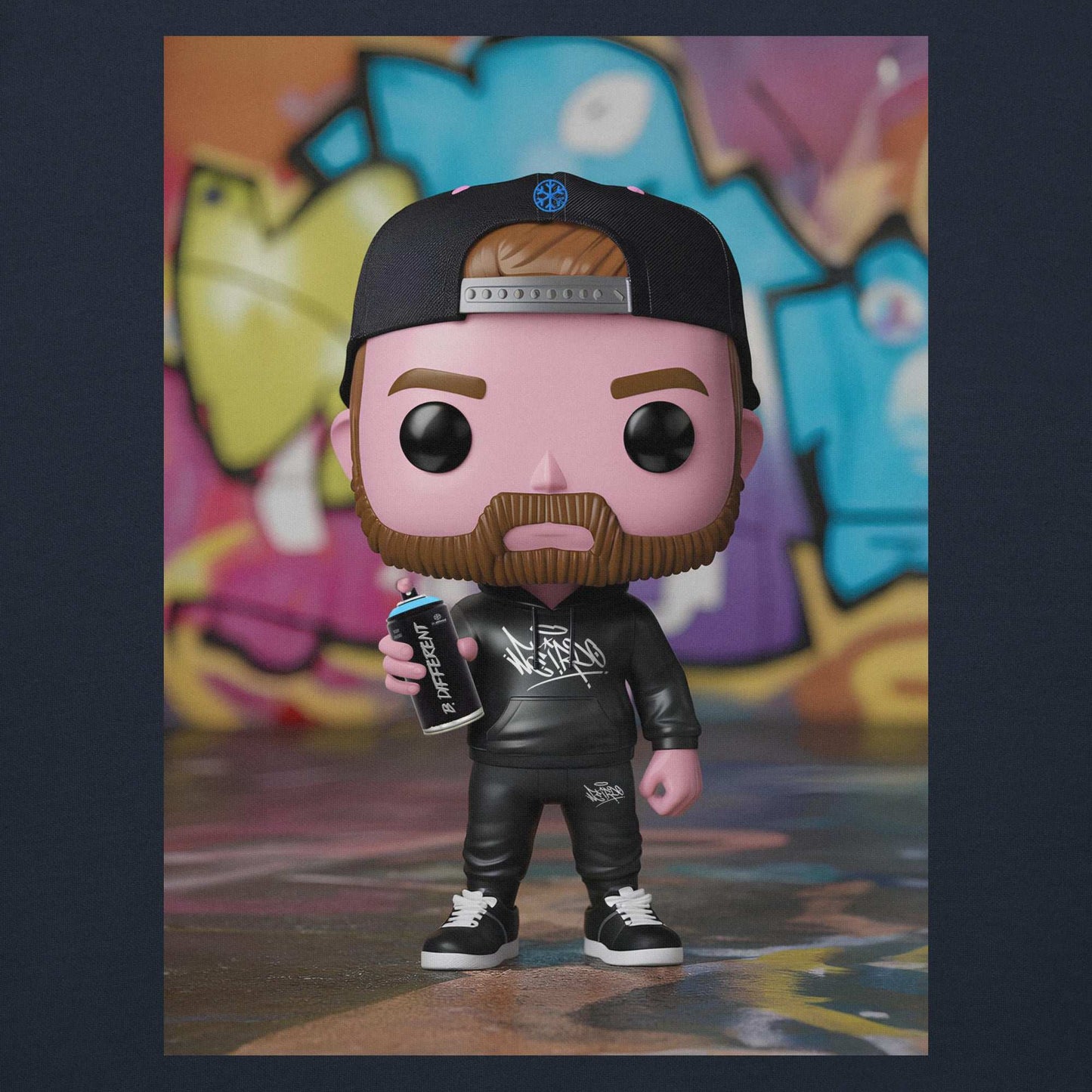 navy-graffiti-artist-vinyl-figure-hoodie-back-by-b.different-clothing-graffiti-inspired-independent-streetwear-brand