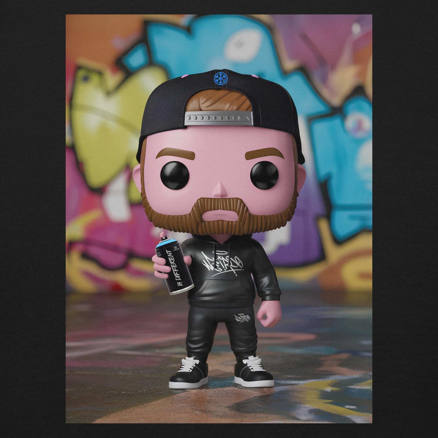 black-graffiti-artist-vinyl-figure-sweatshirt-back-by-b.different-clothing-graffiti-inspired-independent-streetwear-brand