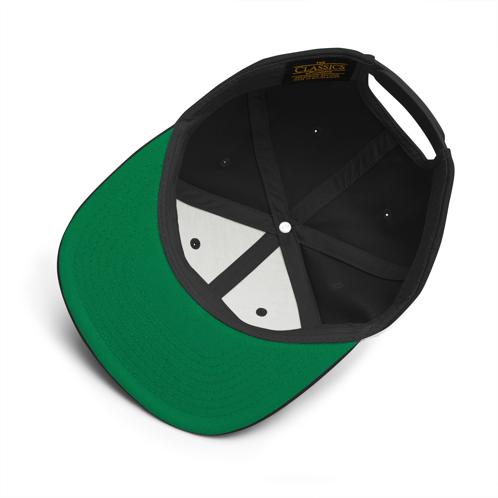 Black-Weirdo Graffiti Throwie Snapback Hat from B.Different Clothing, inside view, graffiti-inspired streetwear