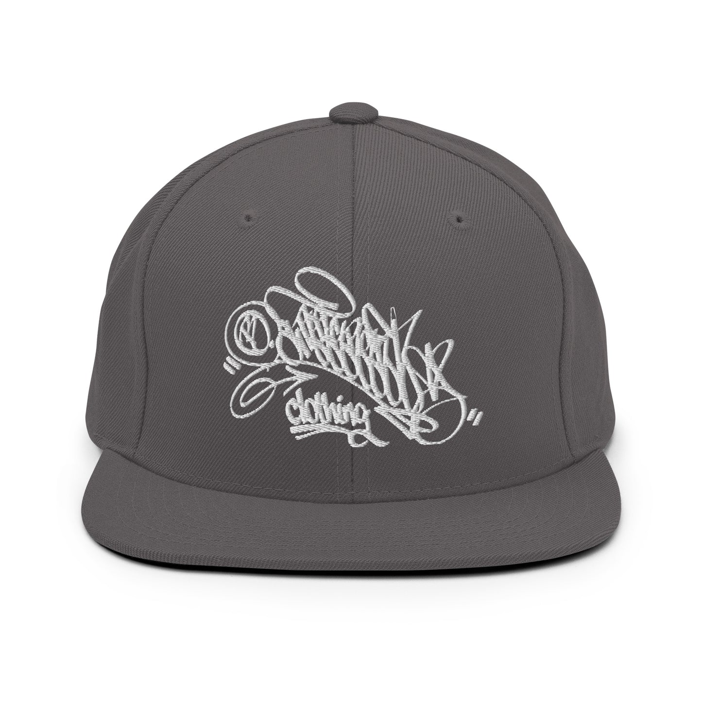 Darkgray-Graffiti Dad Collab Snapback Hat from B.Different Clothing, front view, graffiti-inspired streetwear