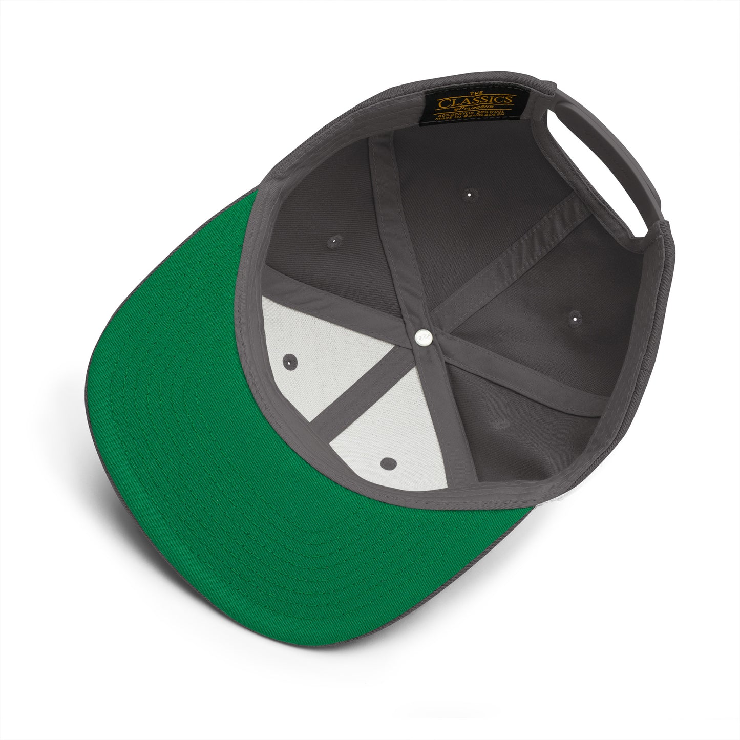Gray-Dreamer Graffiti Tag Snapback Hat from B.Different Clothing, inside view, graffiti-inspired streetwear