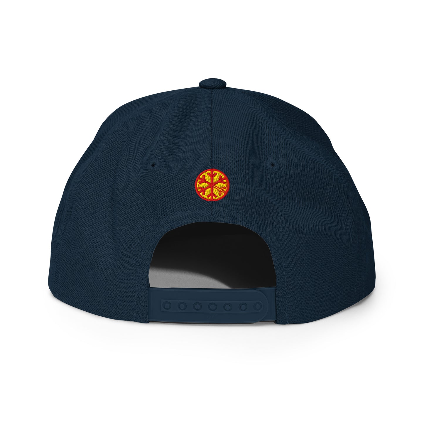 Navy-Superweird Snapback Hat from B.Different Clothing, back view, graffiti-inspired streetwear