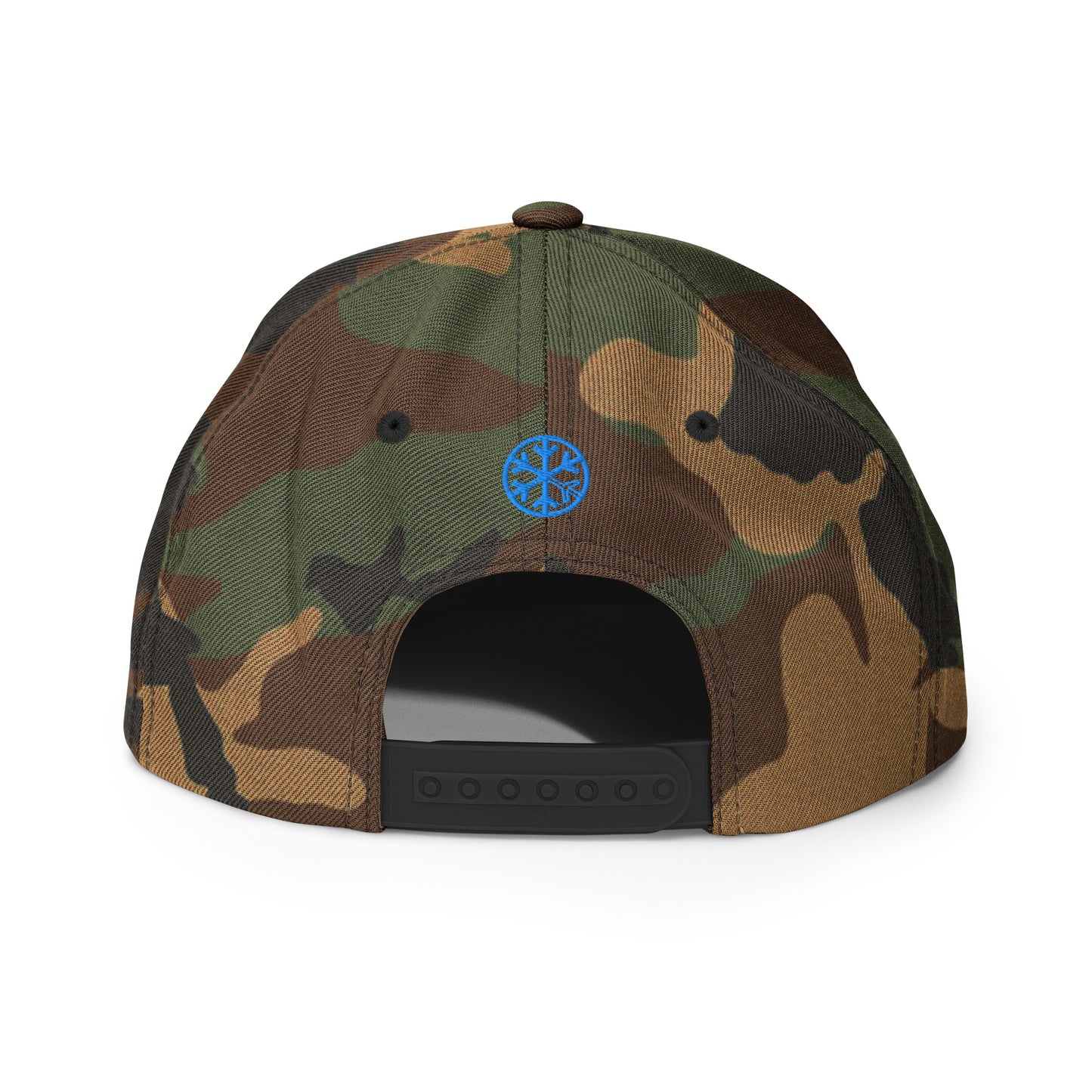 Camo-Graffiti Dad Collab Snapback Hat from B.Different Clothing, back view, graffiti-inspired streetwear