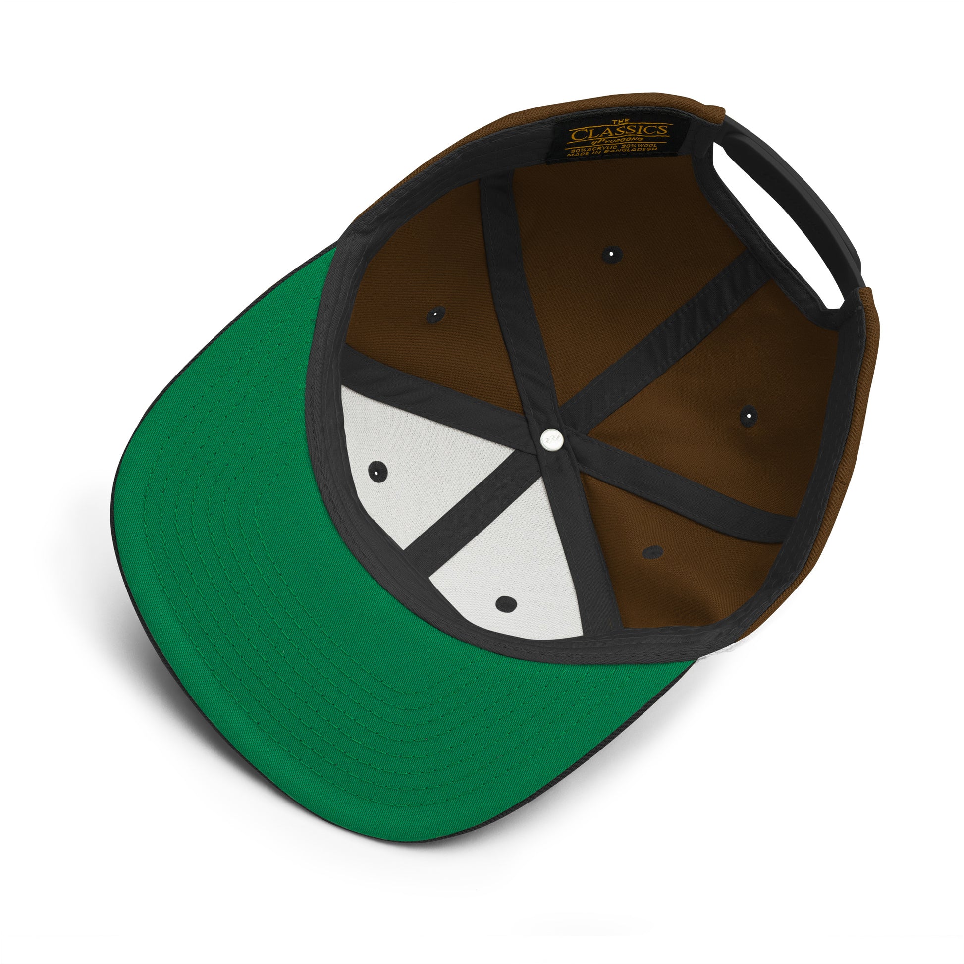 Camo-ACAB Graffiti Tag Snapback Hat from B.Different Clothing, inside view, graffiti-inspired streetwear