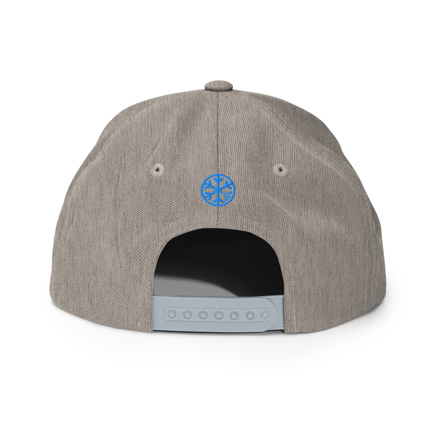 Gray-Mission Graffiti Piece Snapback Hat from B.Different Clothing, back view, graffiti-inspired streetwear