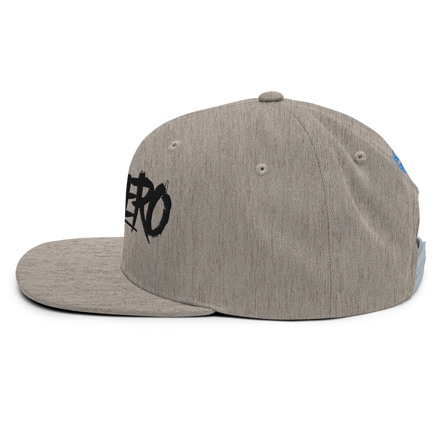 Gray-Antihero Graffiti Tag Snapback Hat from B.Different Clothing, left view, graffiti-inspired streetwear
