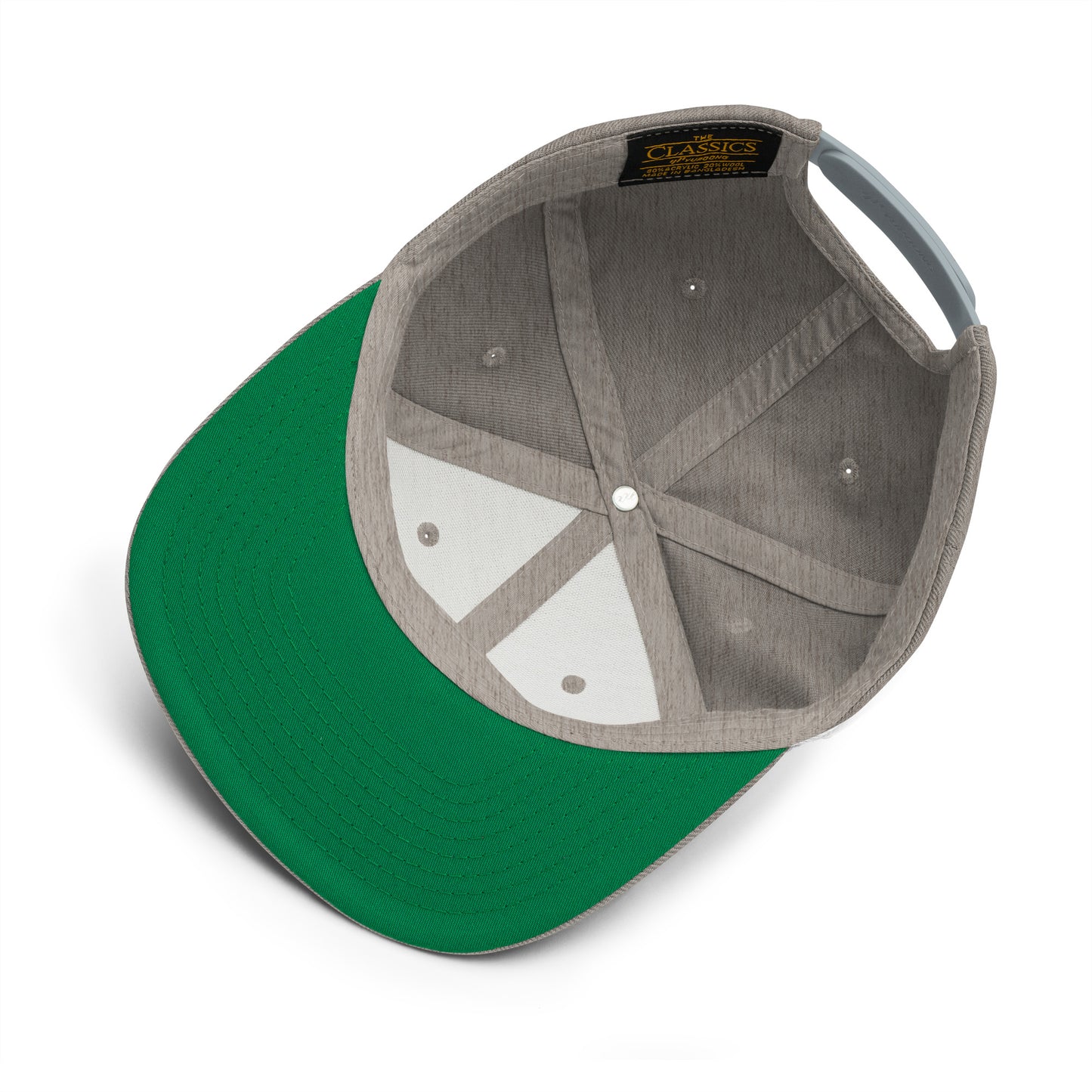 Gray-Dreamer Graffiti Tag Snapback Hat from B.Different Clothing, inside view, graffiti-inspired streetwear