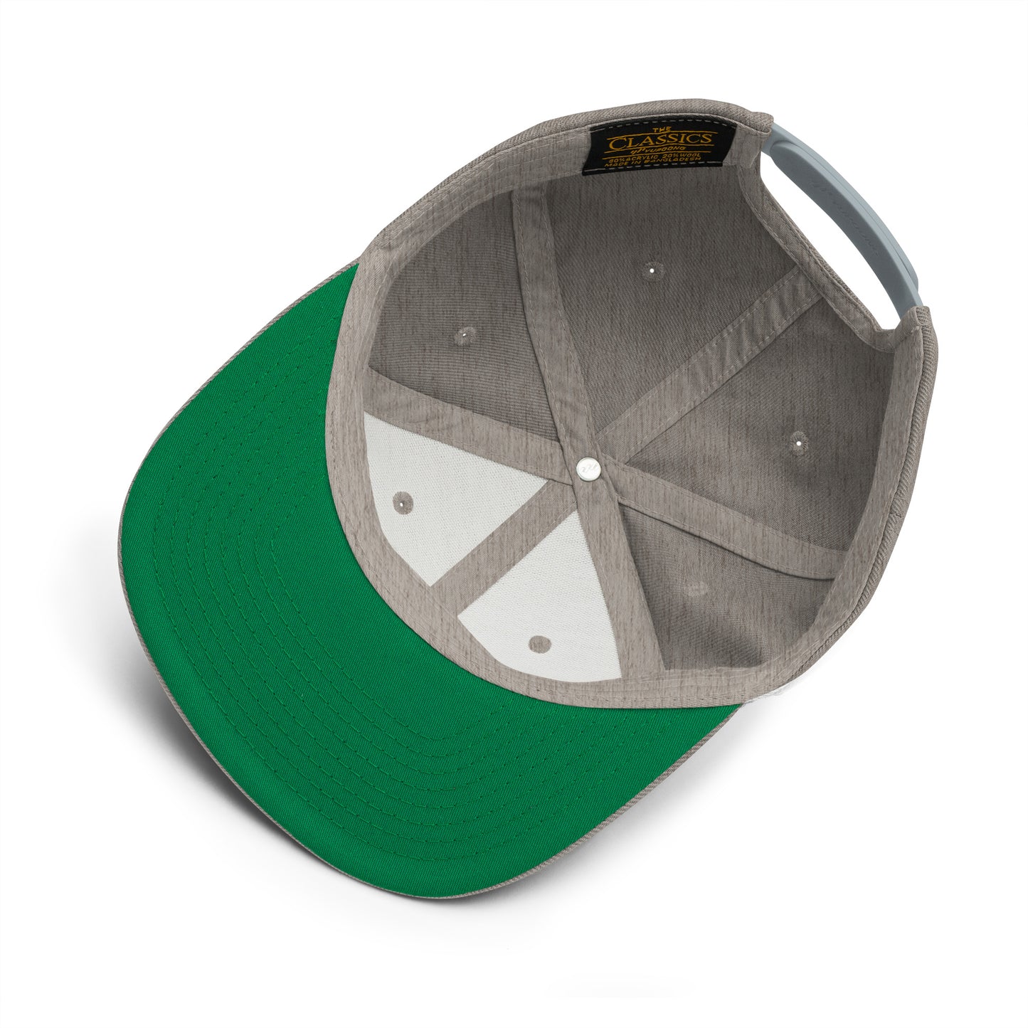 Gray-Paint Dealer Graffiti Tag Snapback Hat from B.Different Clothing, inside view, graffiti-inspired streetwear