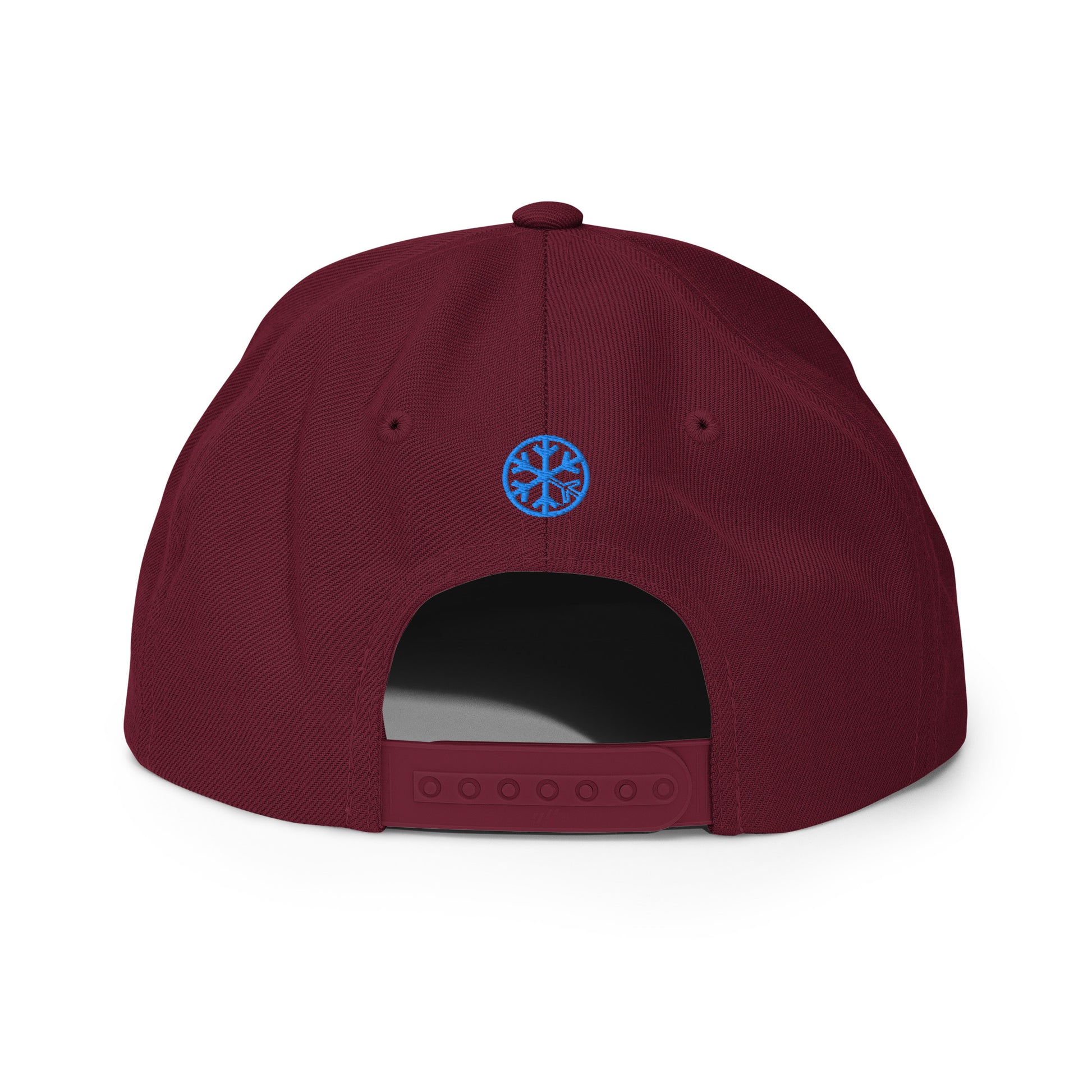 Maroon-Mission Graffiti Piece Snapback Hat from B.Different Clothing, back view, graffiti-inspired streetwear