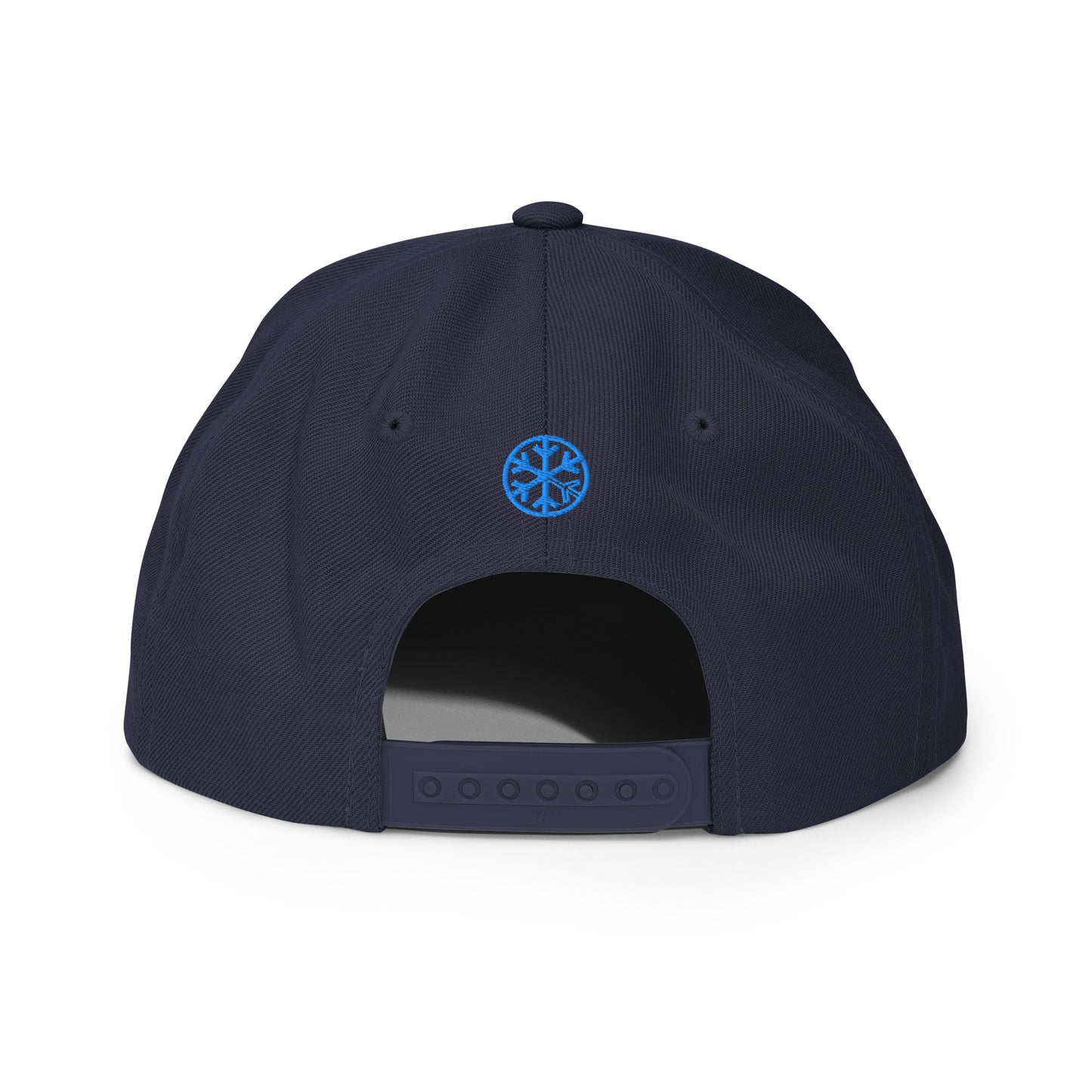Navy-Mission Graffiti Piece Snapback Hat from B.Different Clothing, back view, graffiti-inspired streetwear