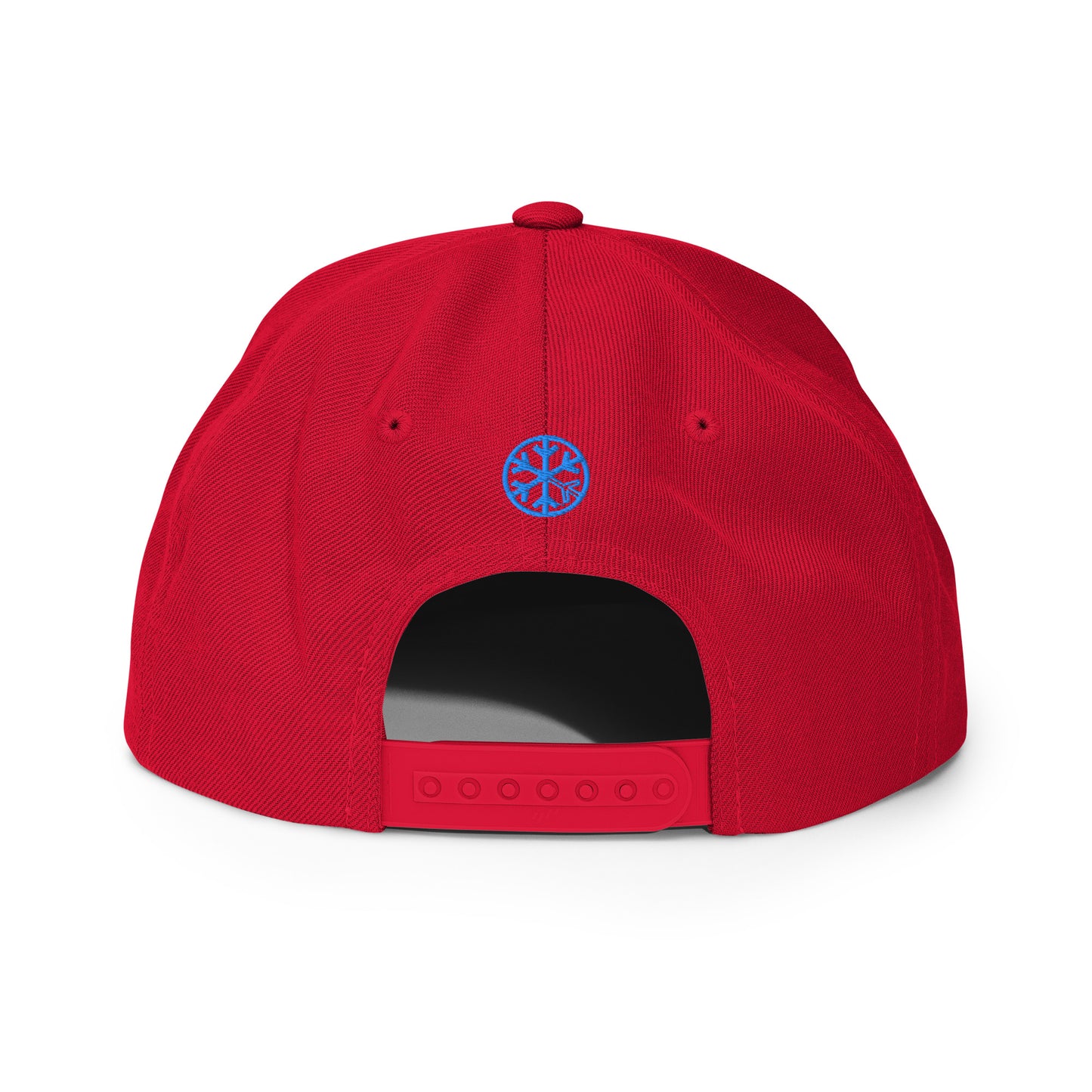 Red-Mission Graffiti Piece Snapback Hat from B.Different Clothing, back view, graffiti-inspired streetwear