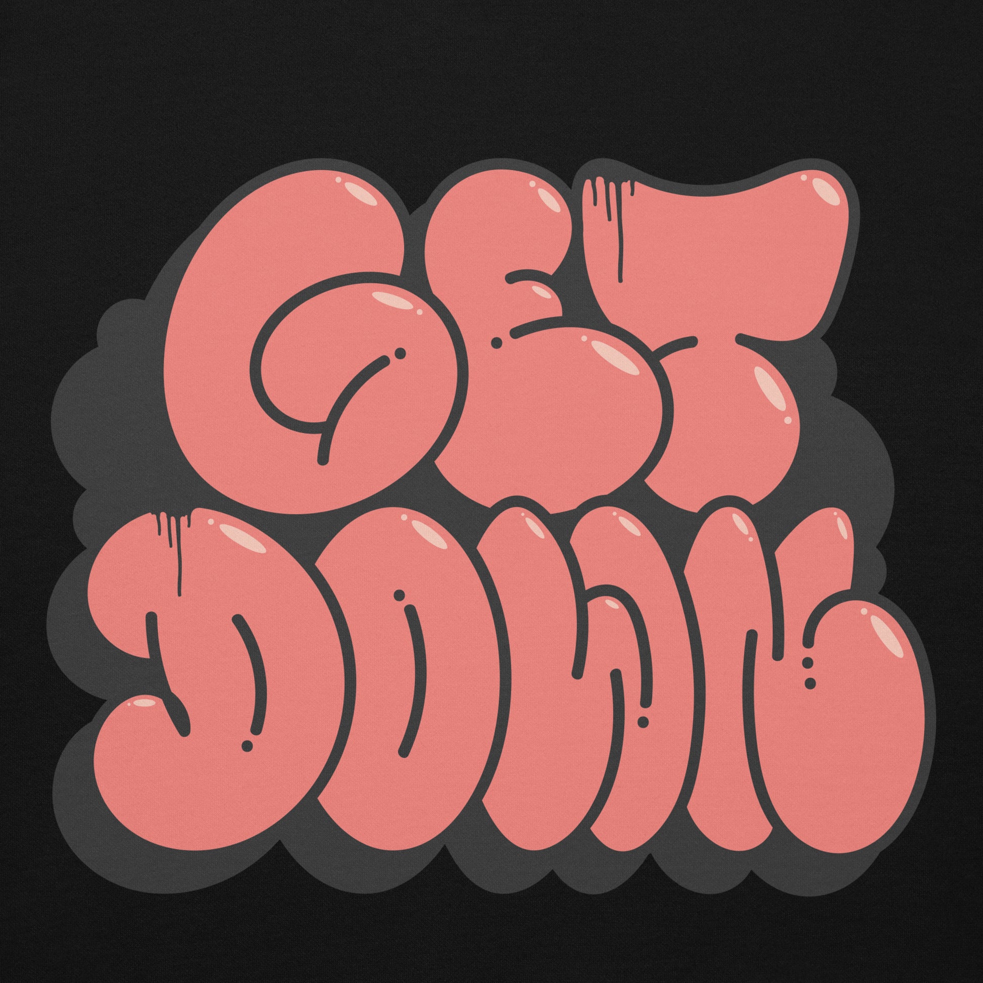 Black-Get Down Graffiti Throw-up Hoodie from B.Different Clothing, graphic, graffiti-inspired streetwear