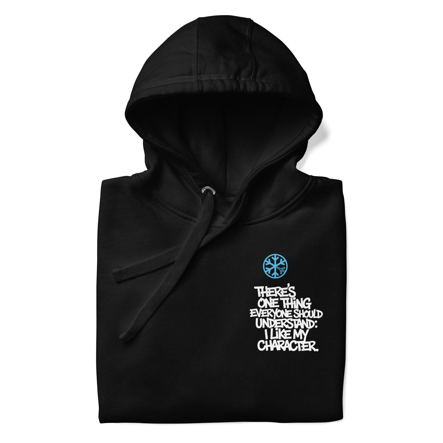 Black-Dennis Graffiti Hoodie from B.Different Clothing, folded, graffiti-inspired streetwear