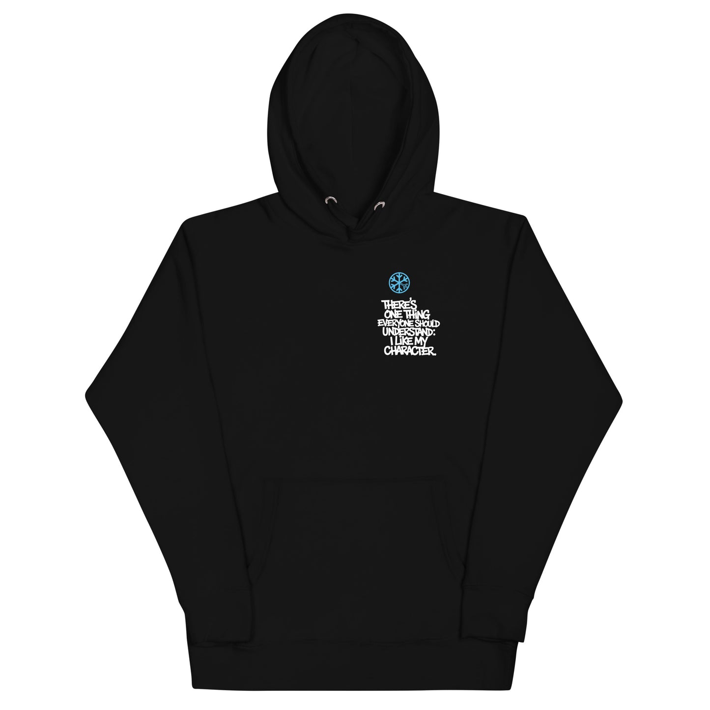 Black-Dennis Graffiti Hoodie from B.Different Clothing, front view, graffiti-inspired streetwear