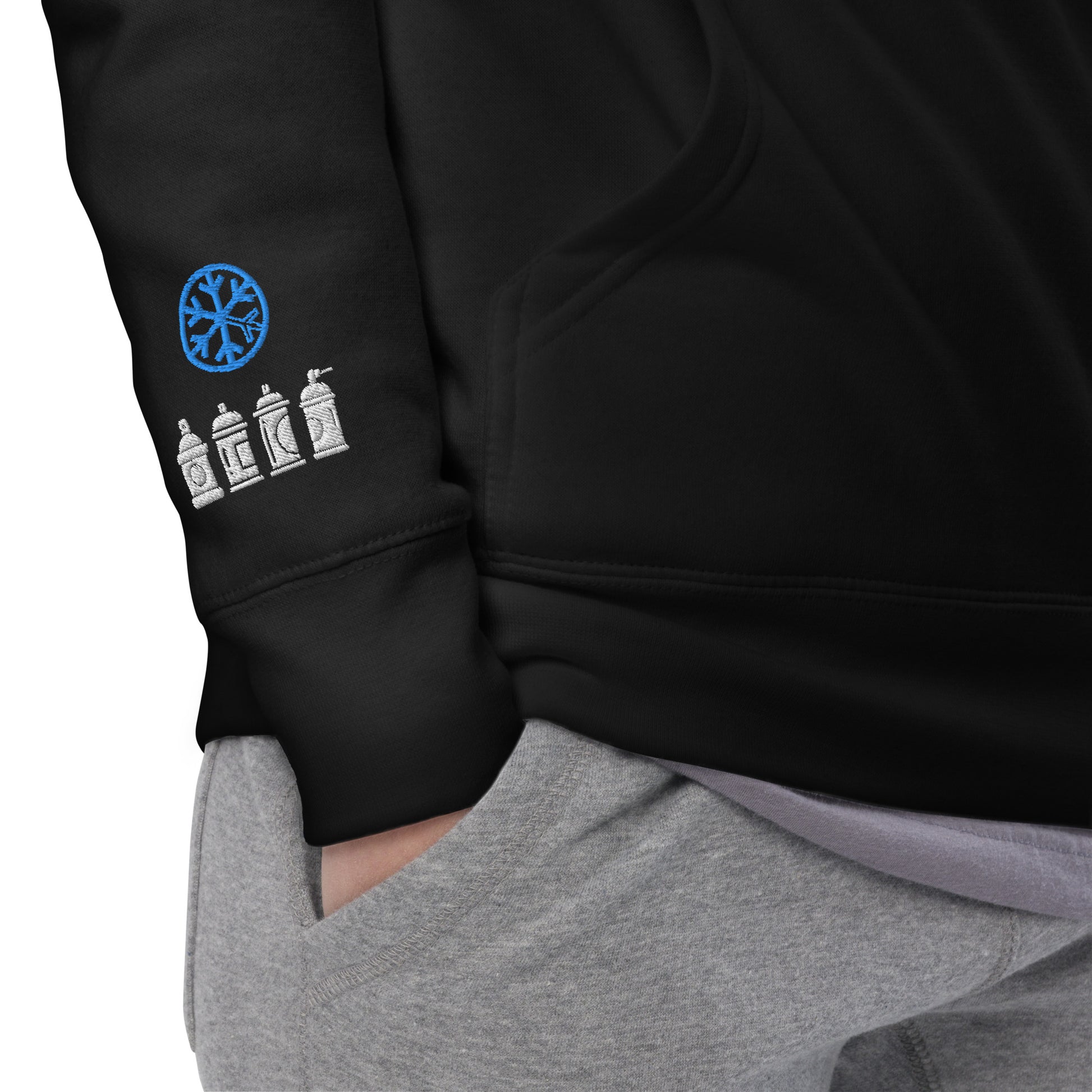 Black-Get Down Graffiti Lettering Hoodie from B.Different Clothing, detail, graffiti-inspired streetwear