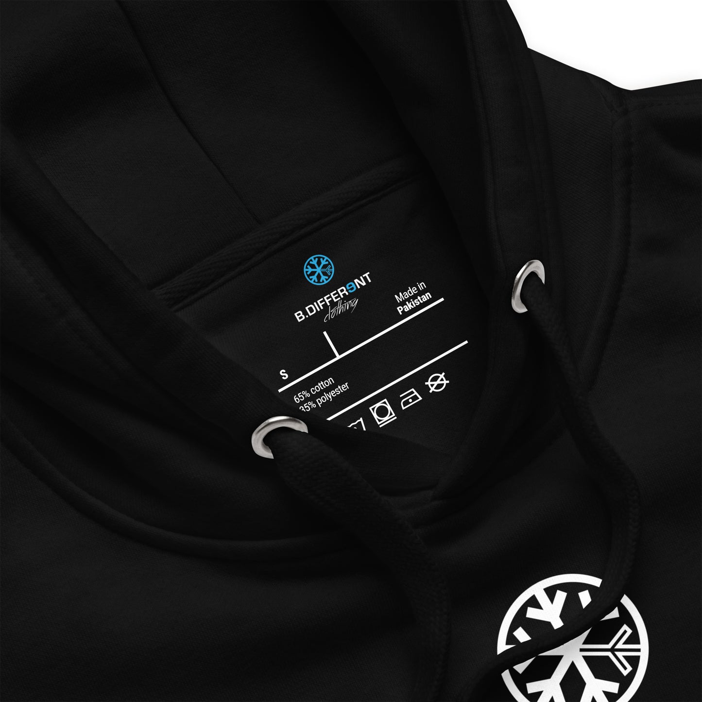 Black-Stay Fly Graffiti Tag Hoodie from B.Different Clothing, collar, graffiti-inspired streetwear