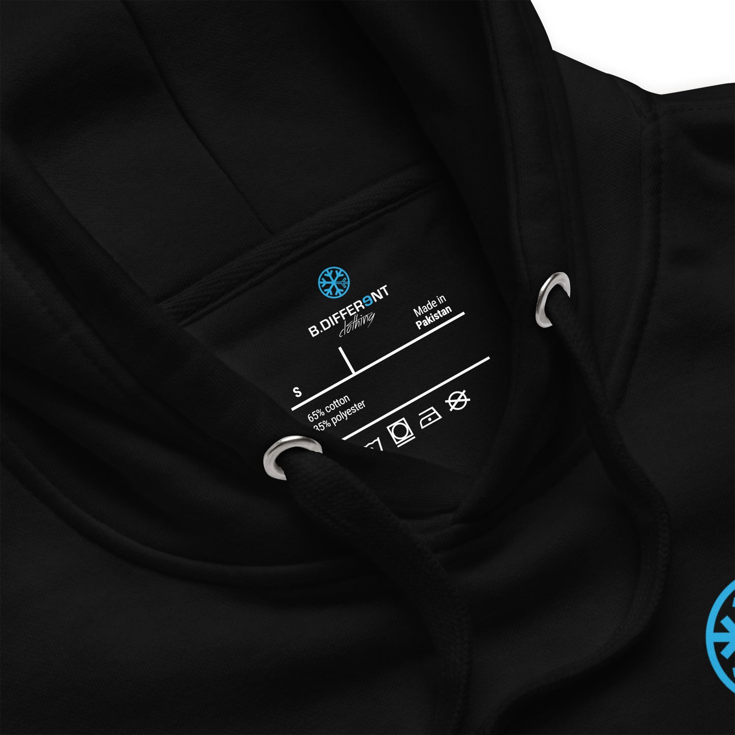 Black-Stay Fly Graffiti Character Hoodie from B.Different Clothing, collar, graffiti-inspired streetwear