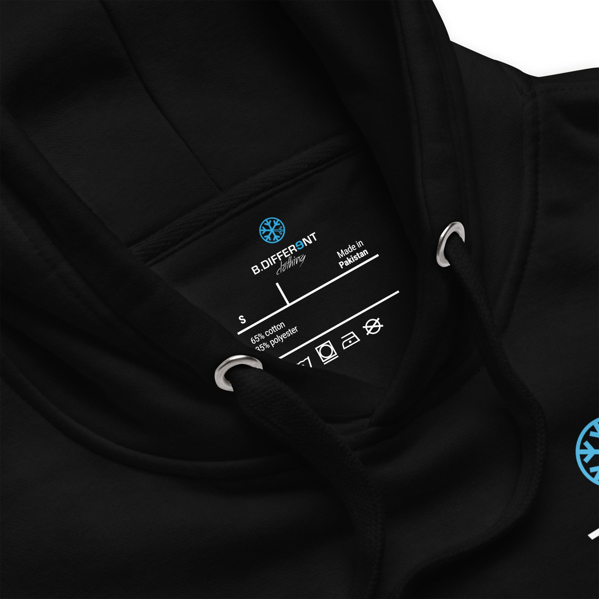 Black-Dennis Graffiti Hoodie from B.Different Clothing, collar, graffiti-inspired streetwear