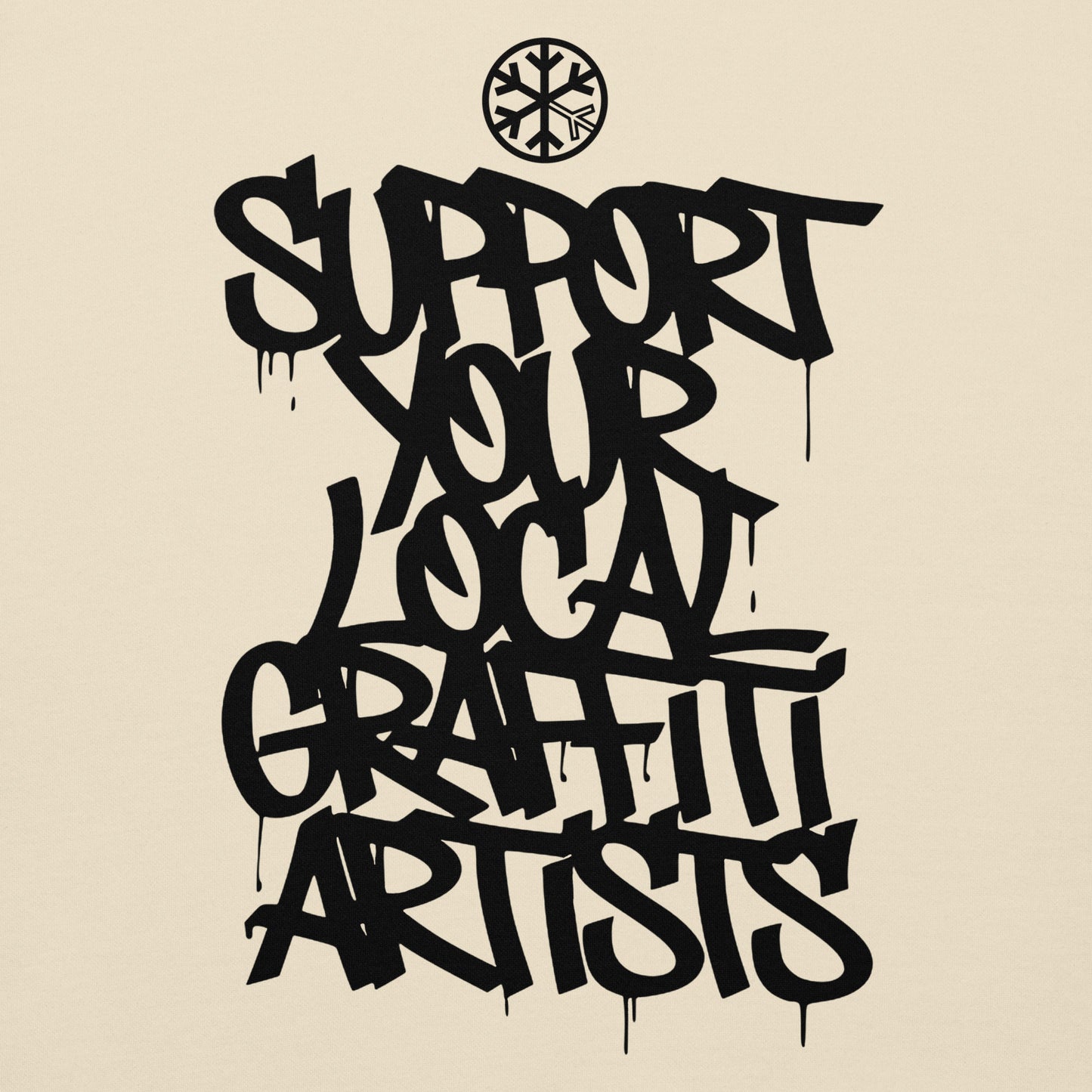 Beige-Support Your Local Graffiti Artists Hoodie from B.Different Clothing, graphic, graffiti-inspired streetwear