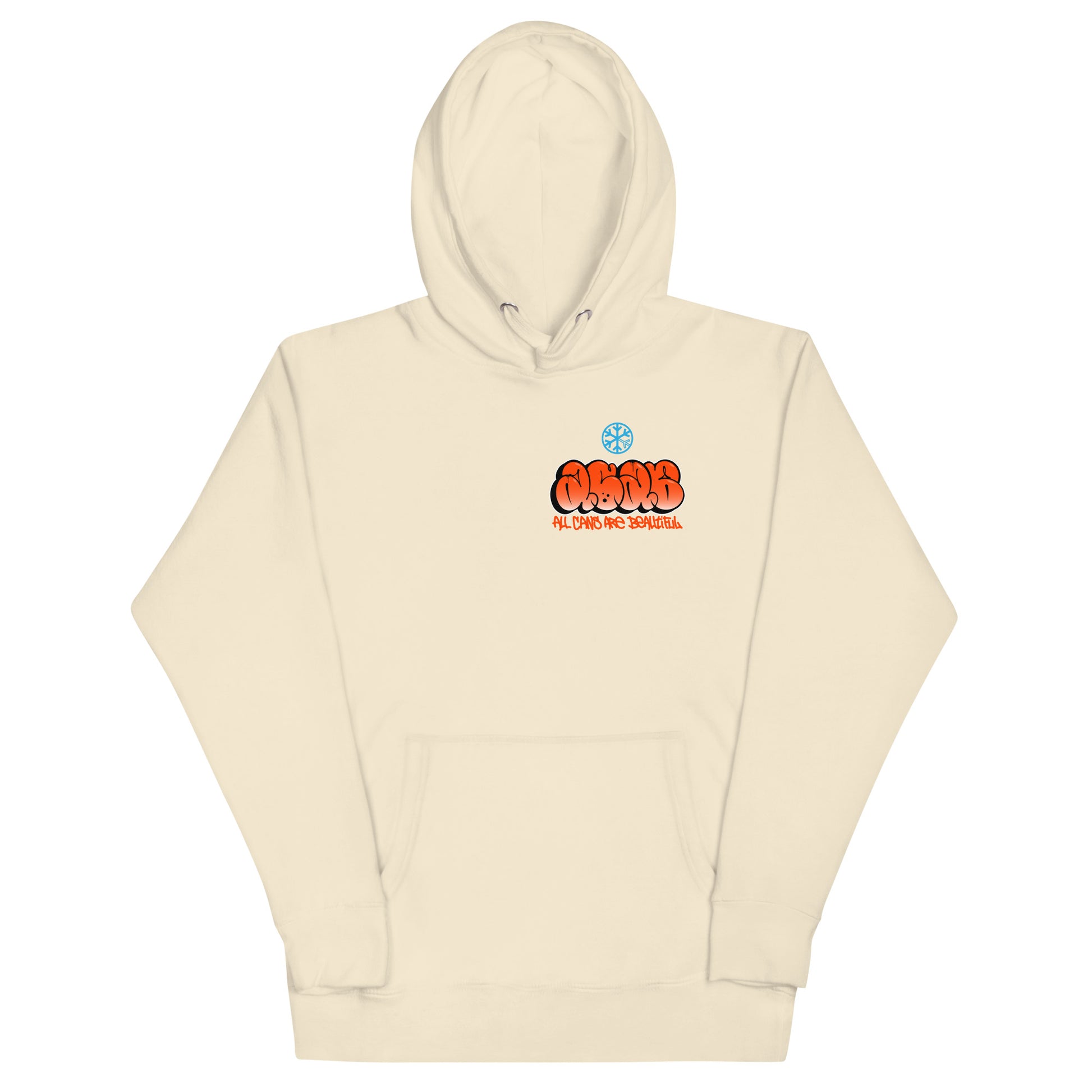 Beige-ACAB Girl Graffiti Hoodie from B.Different Clothing, front view, graffiti-inspired streetwear