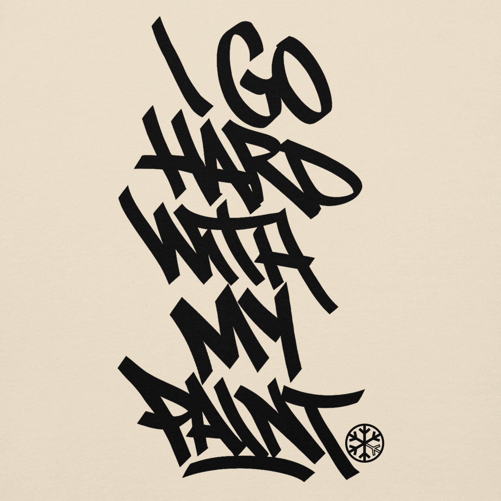Beige-I Go Hard With My Paint Graffiti Hoodie from B.Different Clothing, graphic, graffiti-inspired streetwear