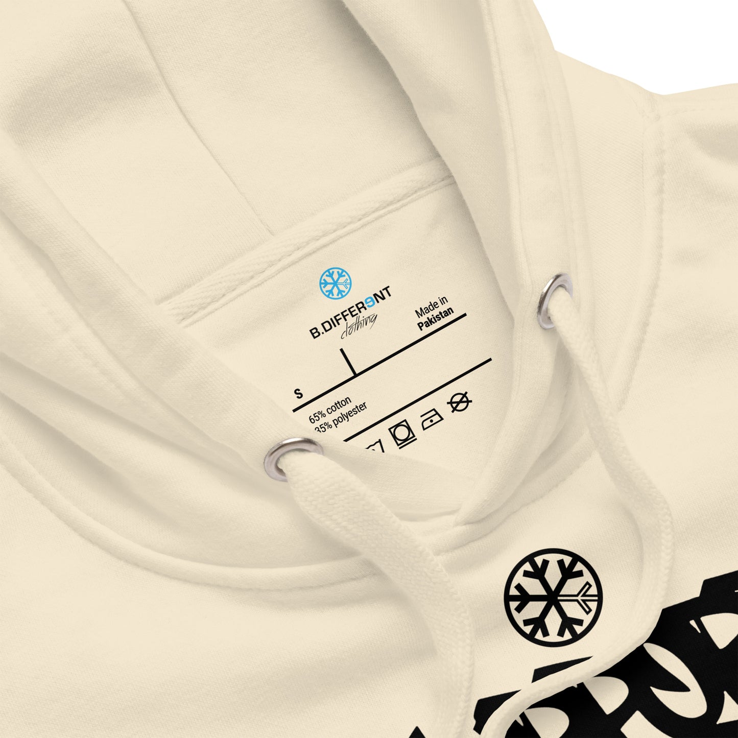 Beige-Support Your Local Graffiti Artists Hoodie from B.Different Clothing, collar, graffiti-inspired streetwear