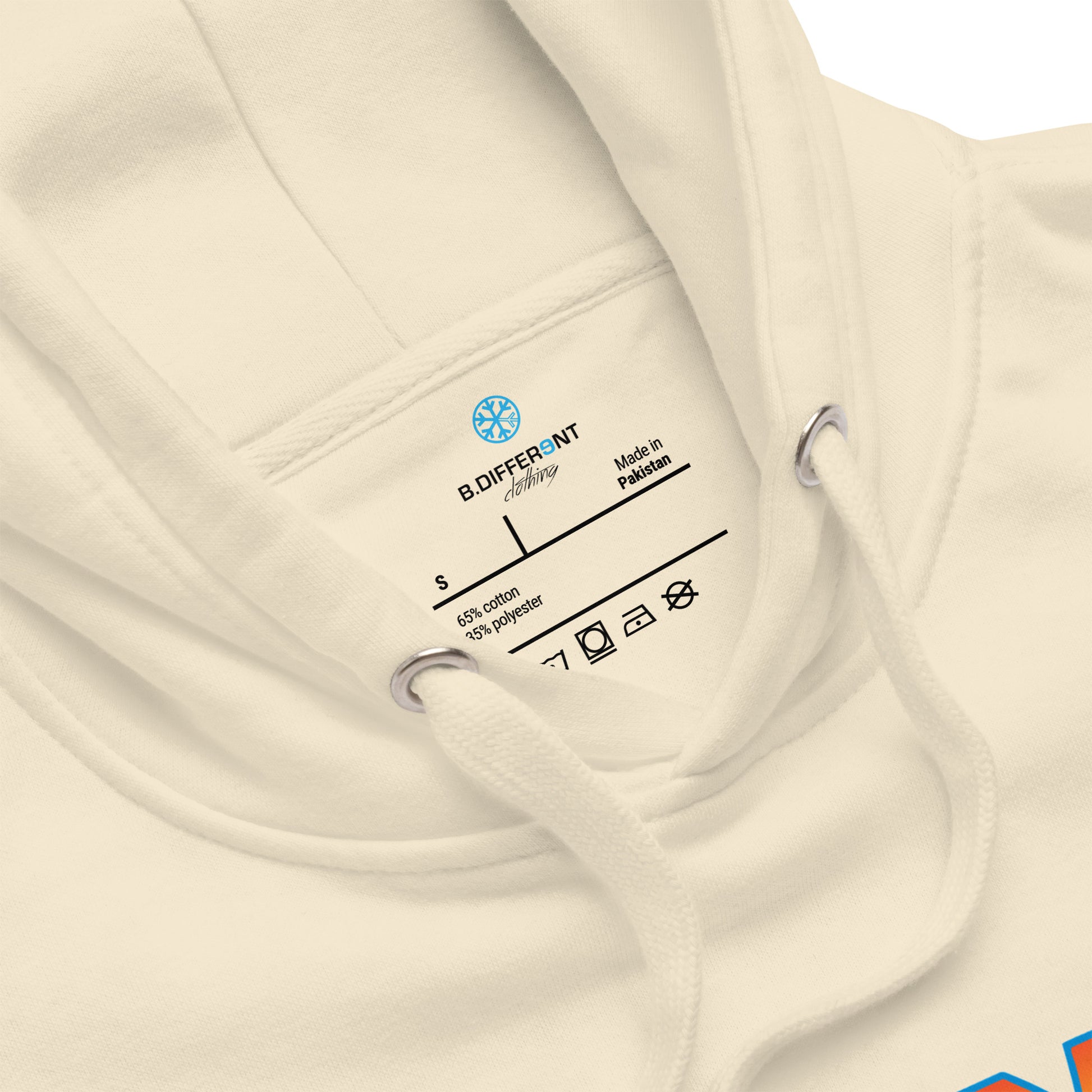 Beige-Back to the Graff Hoodie from B.Different Clothing, collar, graffiti-inspired streetwear