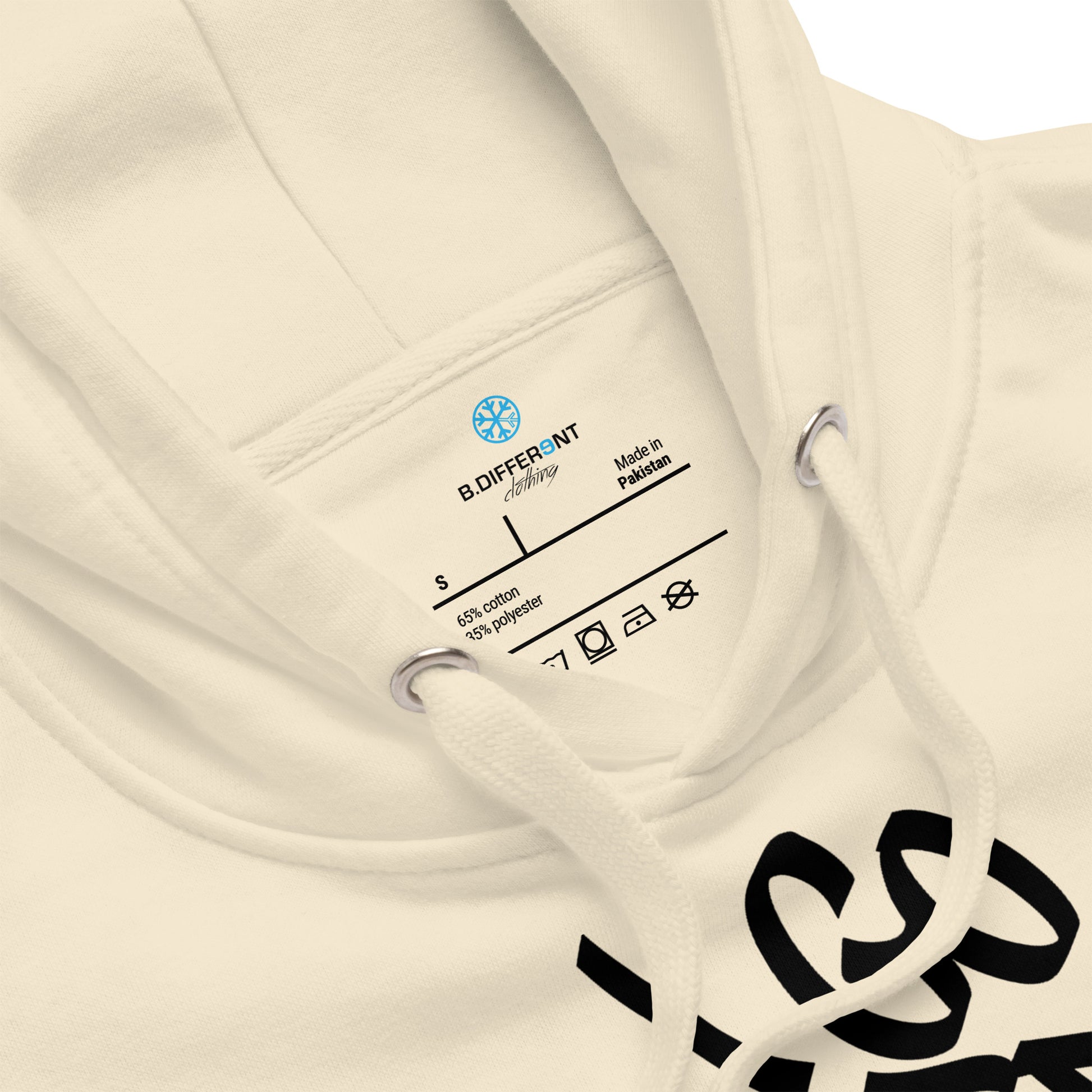 Beige-I Go Hard With My Paint Graffiti Hoodie from B.Different Clothing, collar, graffiti-inspired streetwear