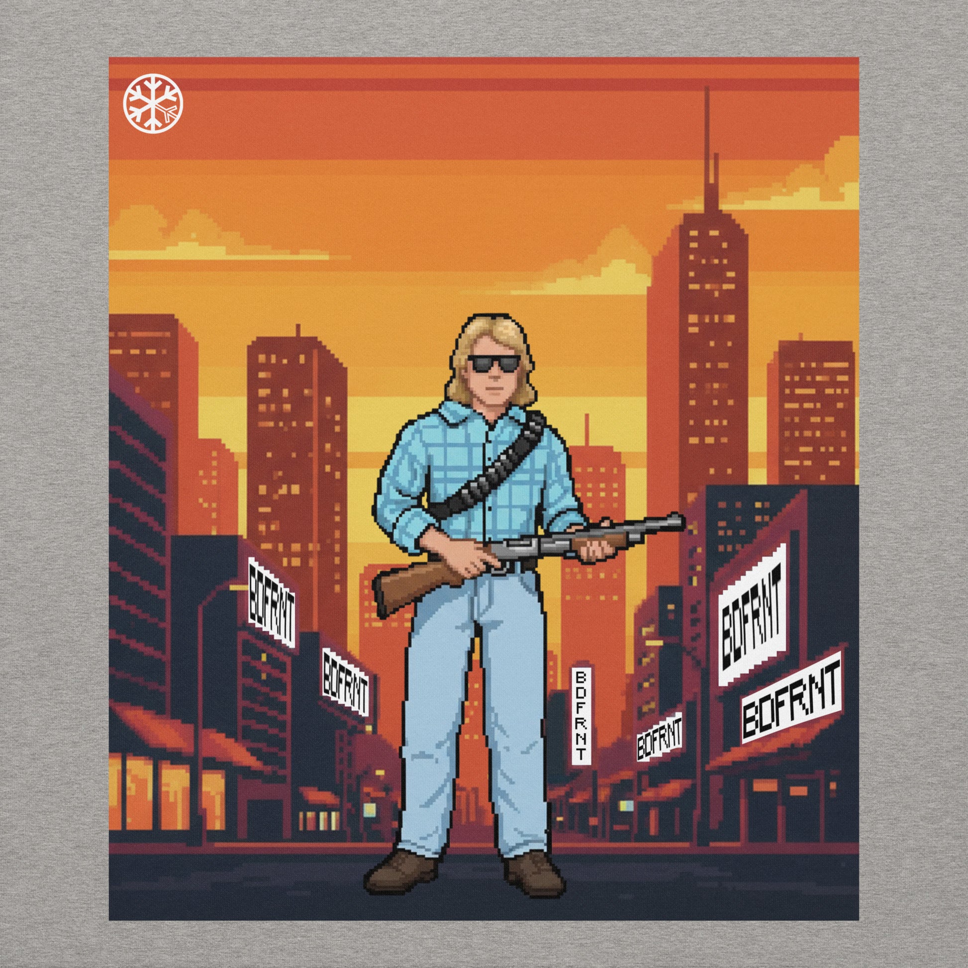 Gray-Pixel Disobey Tee from B.Different Clothing, graphic, graffiti-inspired streetwear oversized heavyweight t-shirt