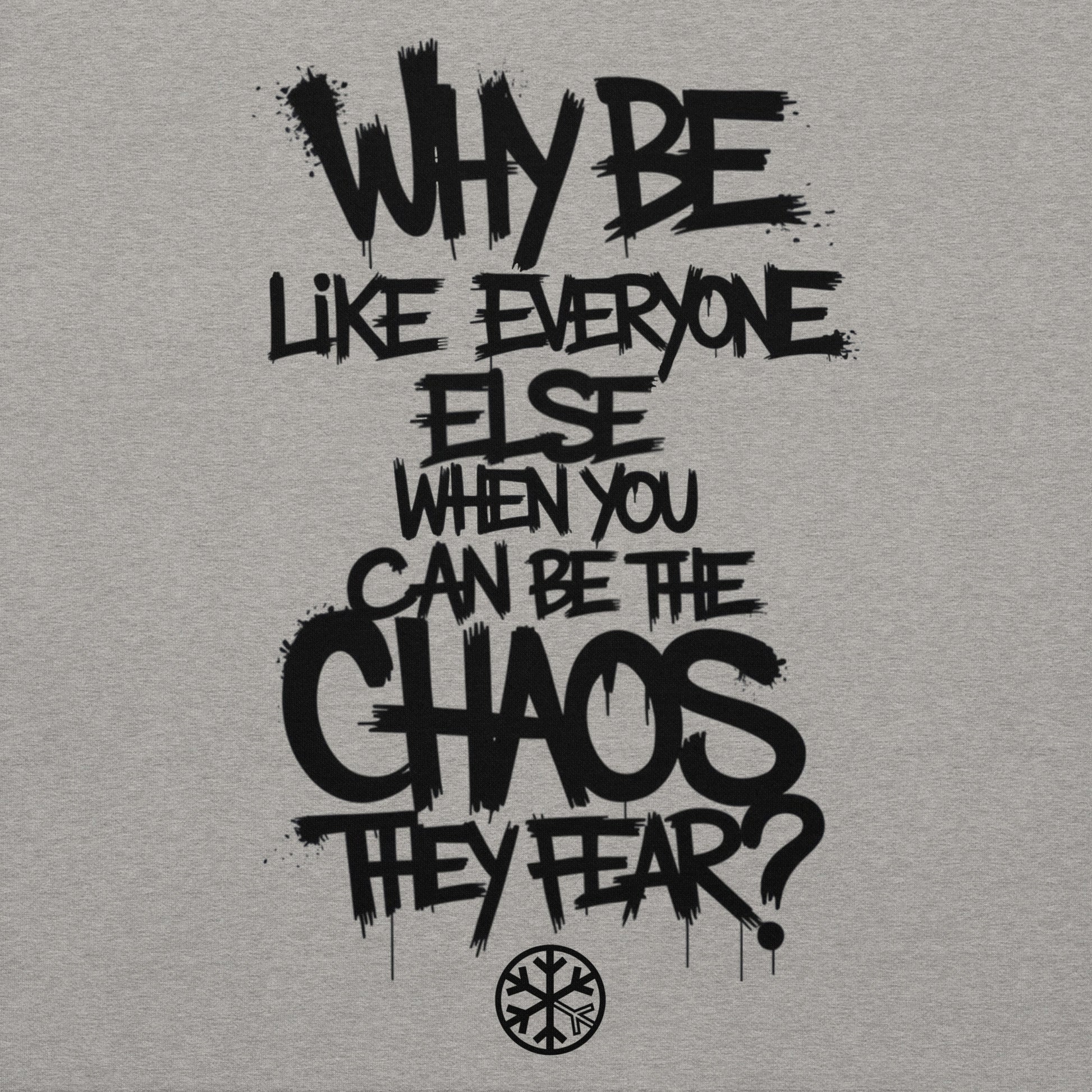 Gray-Chaos They Fear Graffiti Tag Hoodie from B.Different Clothing, graphic, graffiti-inspired streetwear