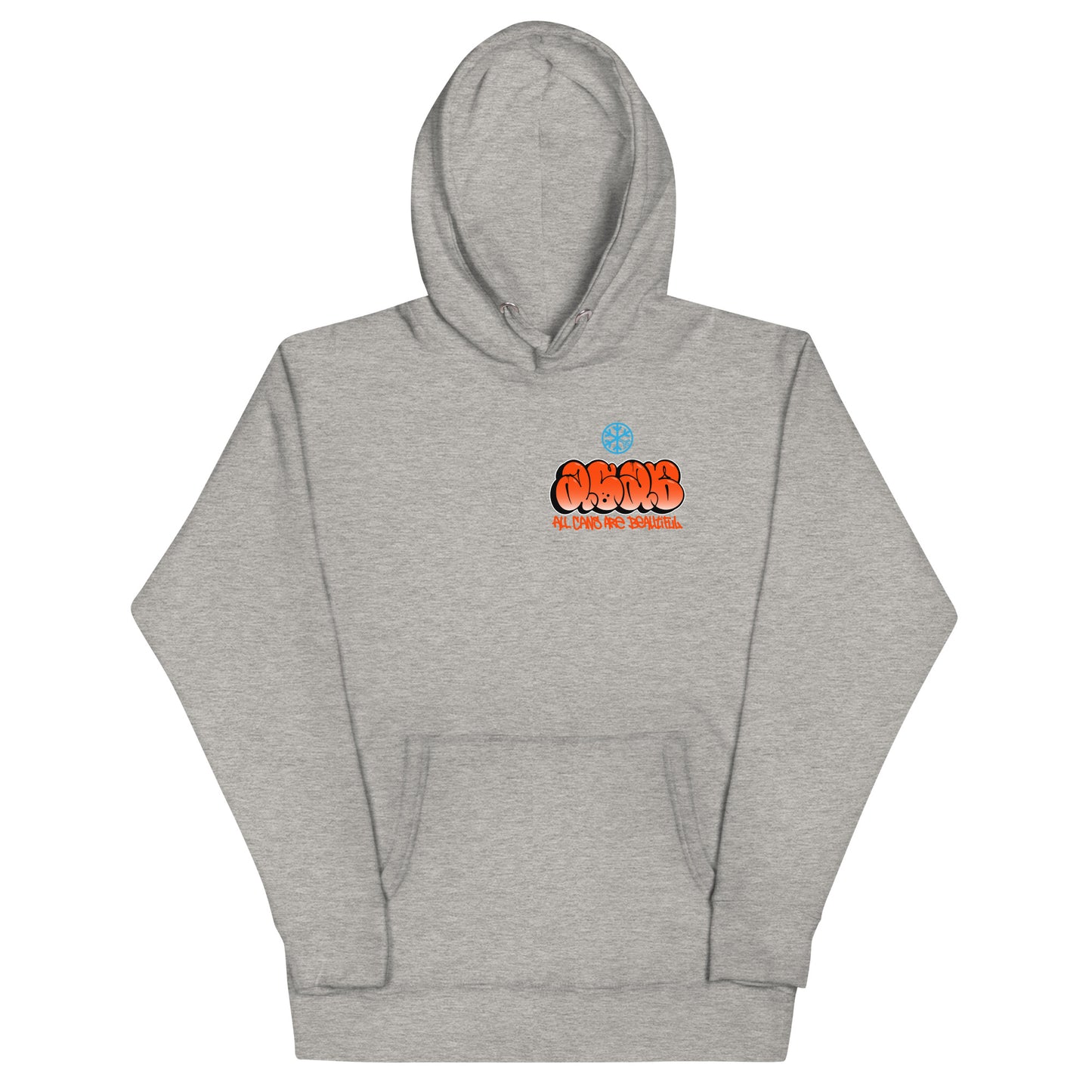 Gray-ACAB Girl Graffiti Hoodie from B.Different Clothing, front view, graffiti-inspired streetwear