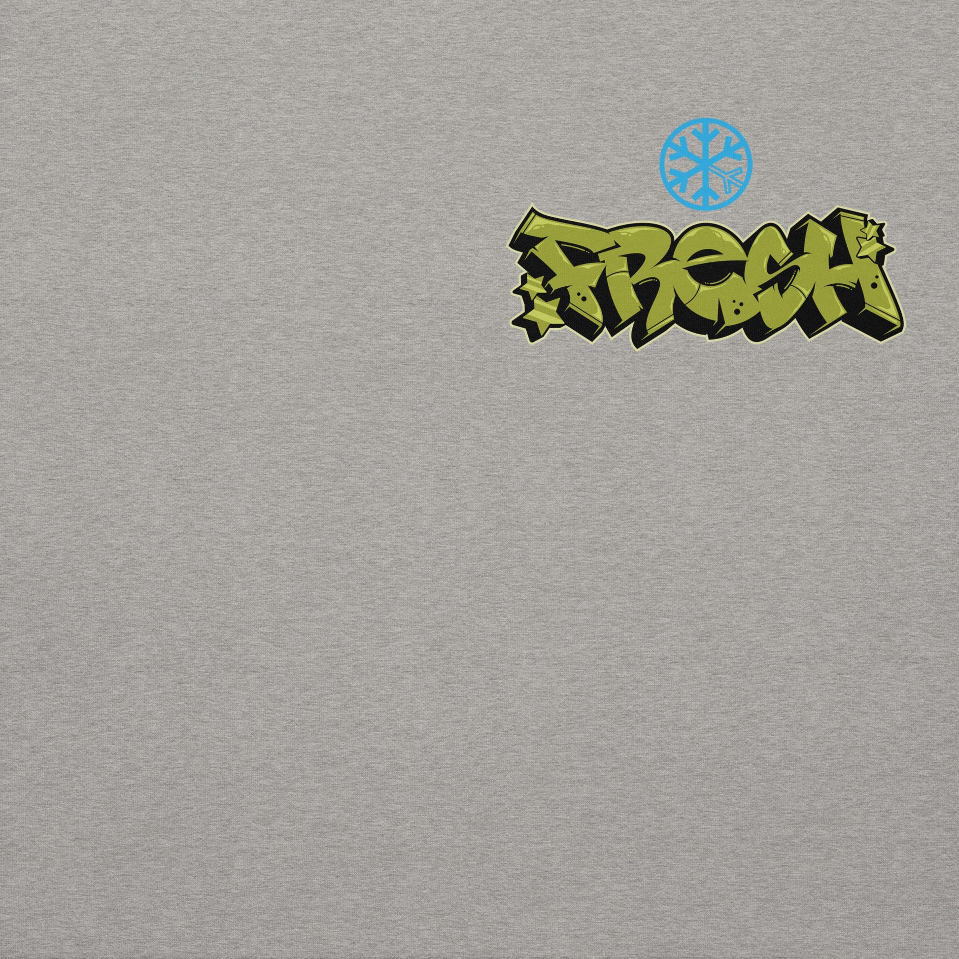 Gray-Fresh Graffiti Character Hoodie from B.Different Clothing, front graphic, graffiti-inspired streetwear