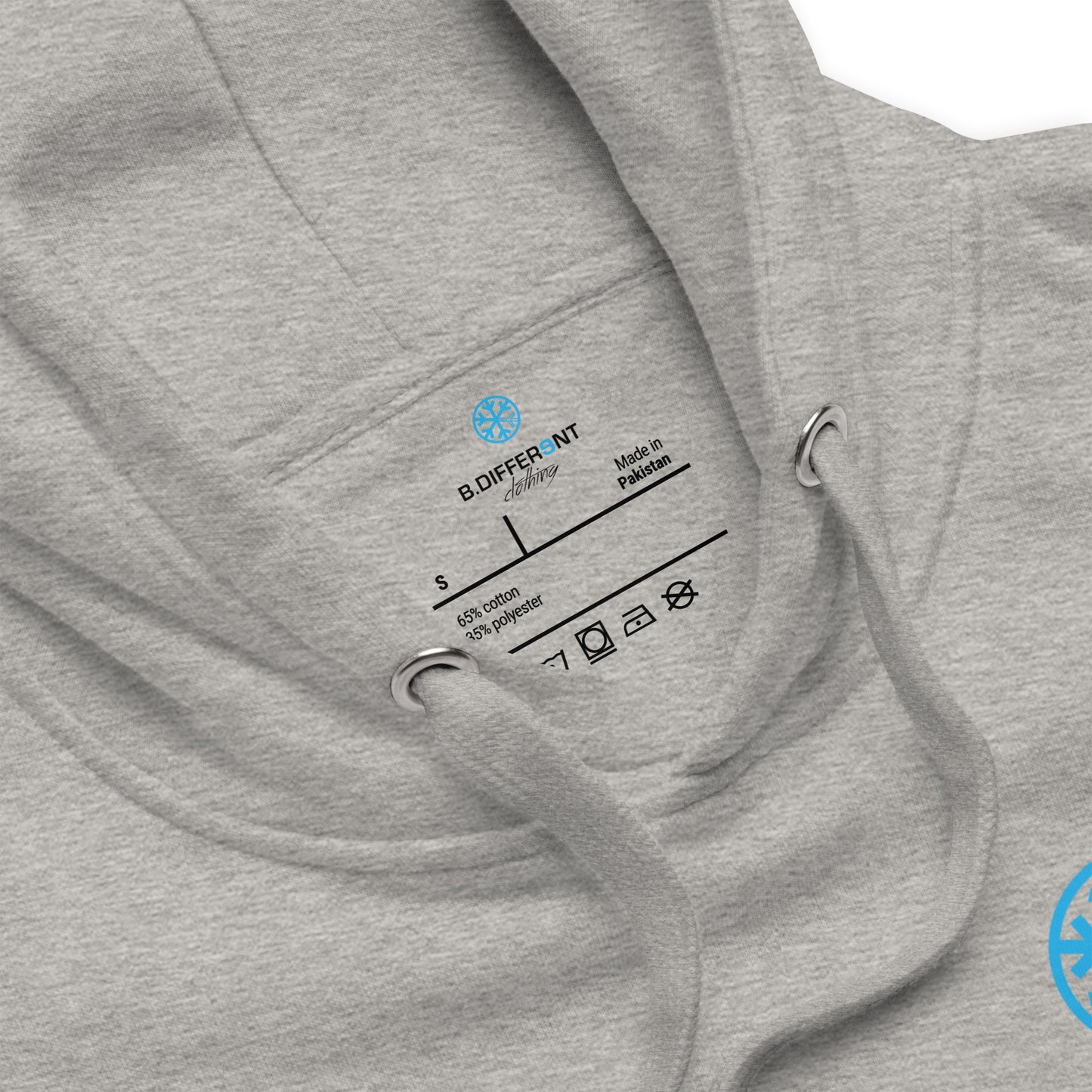 Gray-Stay Fly Graffiti Character Hoodie from B.Different Clothing, collar, graffiti-inspired streetwear