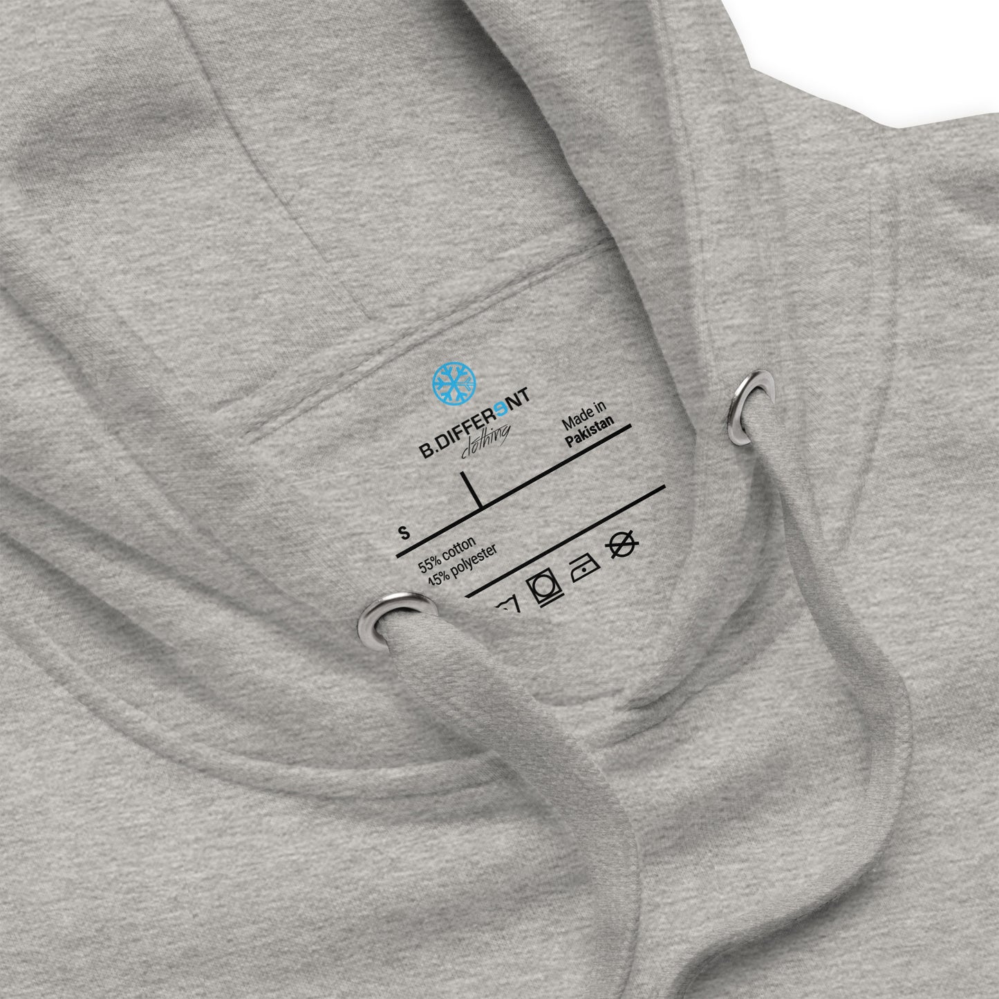 Gray-BDFRNT Throwie x Last Supper Graffiti Hoodie from B.Different Clothing, collar, graffiti-inspired streetwear