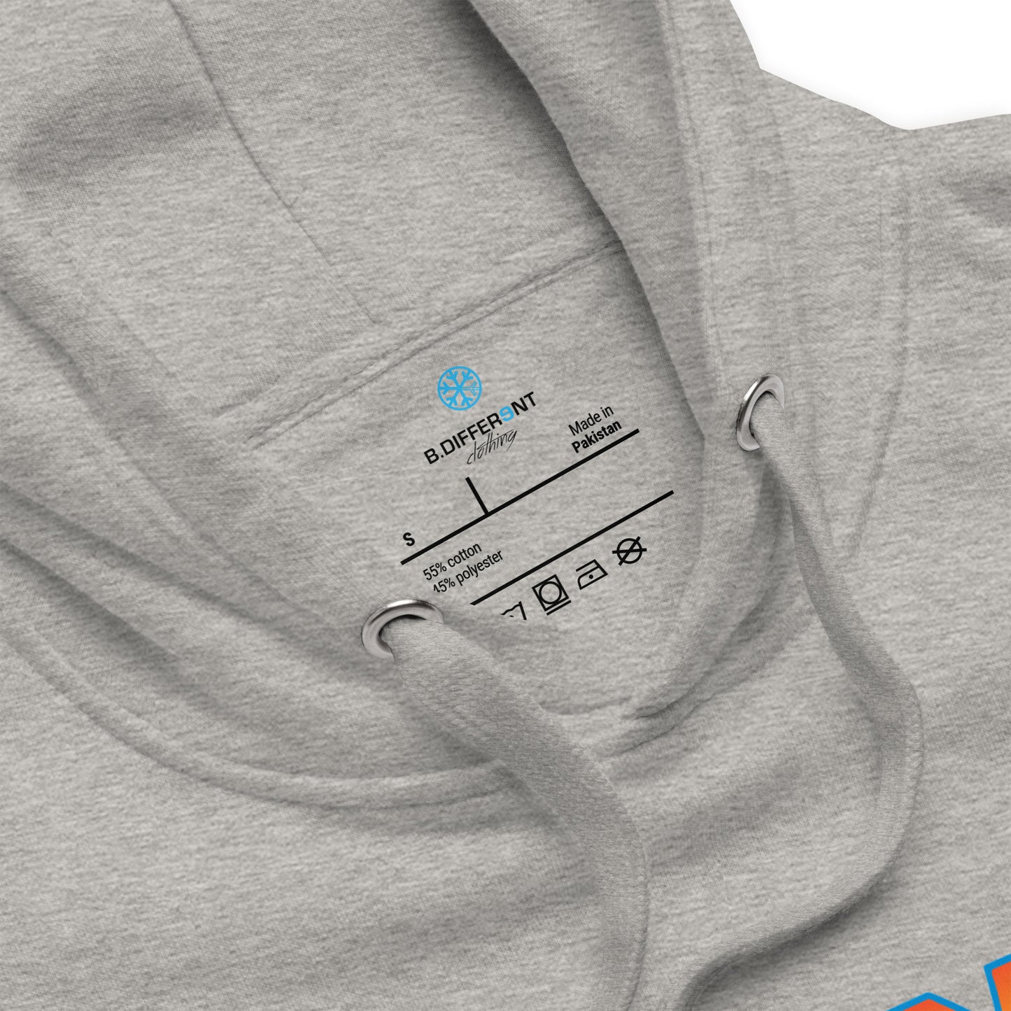 Gray-Back to the Graff Hoodie from B.Different Clothing, collar, graffiti-inspired streetwear