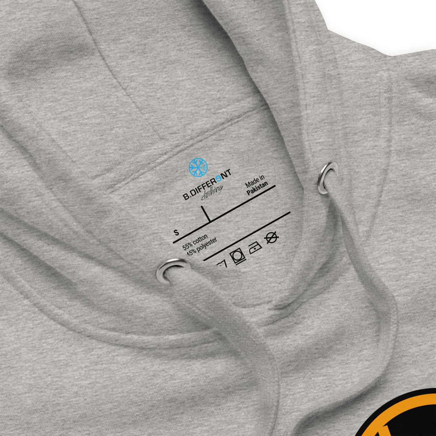Gray-Get Down Graffiti Lettering Hoodie from B.Different Clothing, collar, graffiti-inspired streetwear