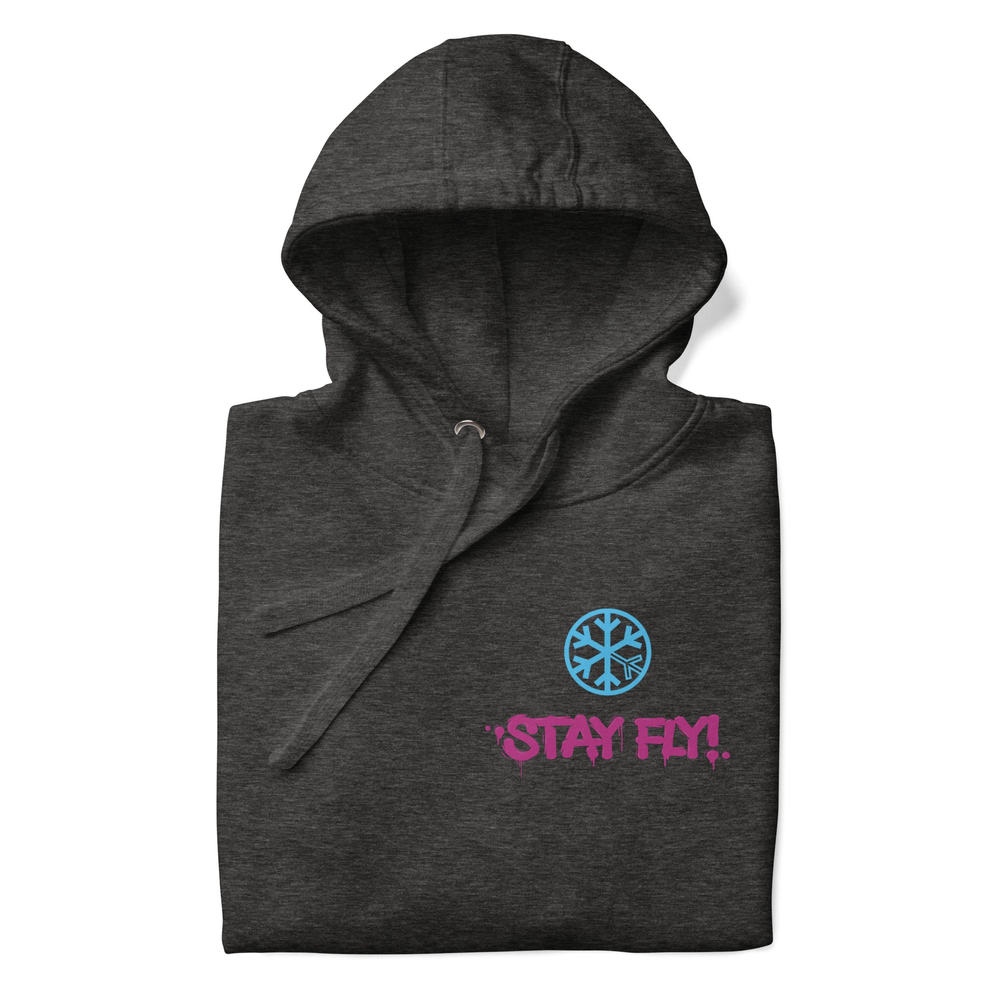 Darkgray-Stay Fly Graffiti Character Hoodie from B.Different Clothing, folded, graffiti-inspired streetwear